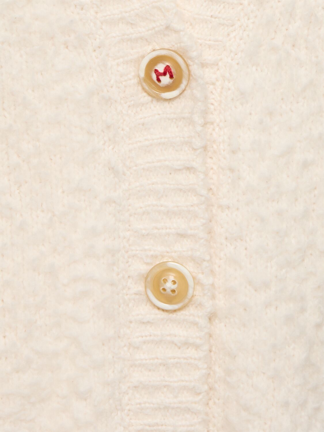 Maison Margiela Off-white Oversized Piled Cardigan In White