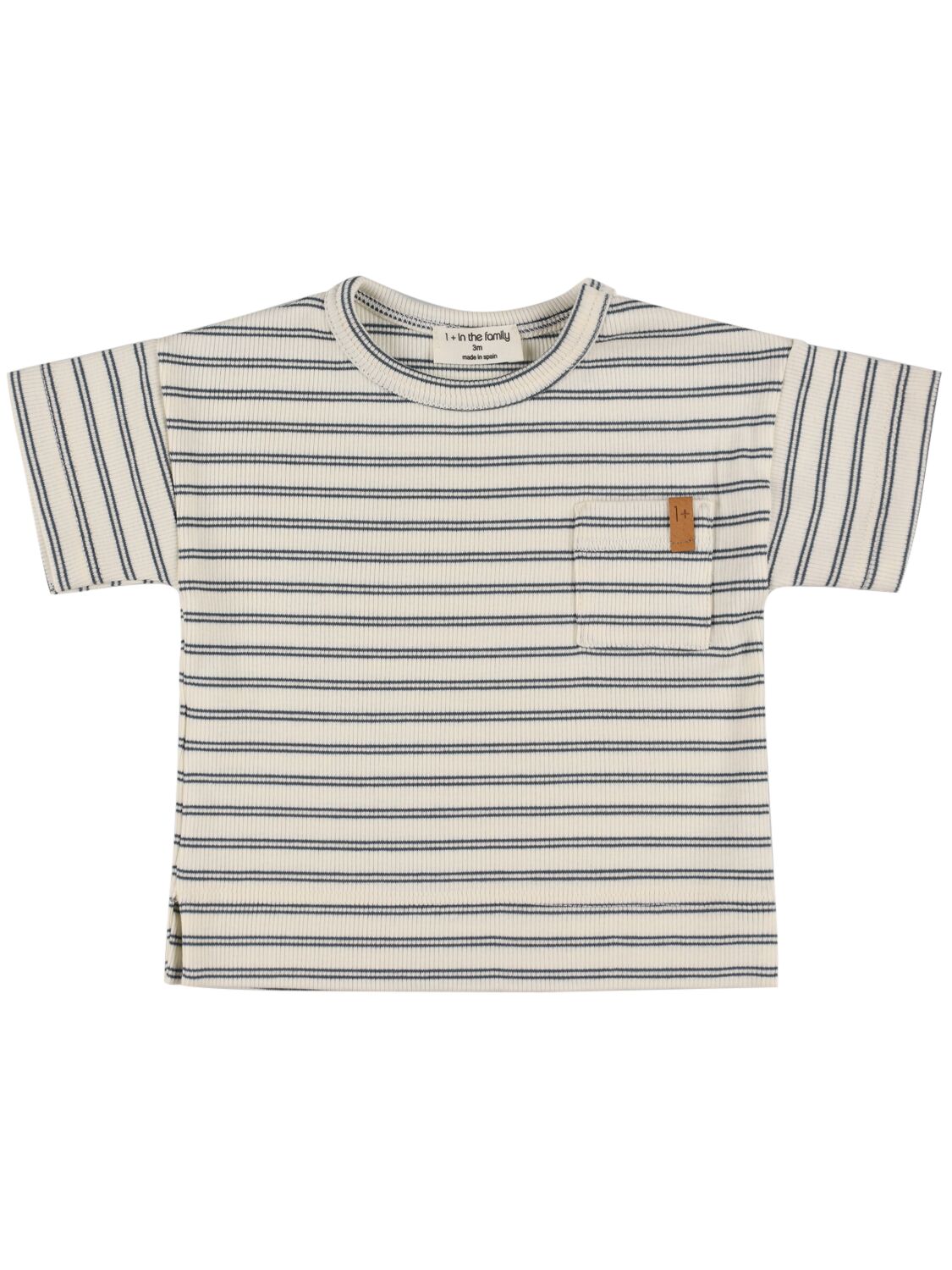 1+ In The Family Kids' Striped Cotton Blend T-shirt In White