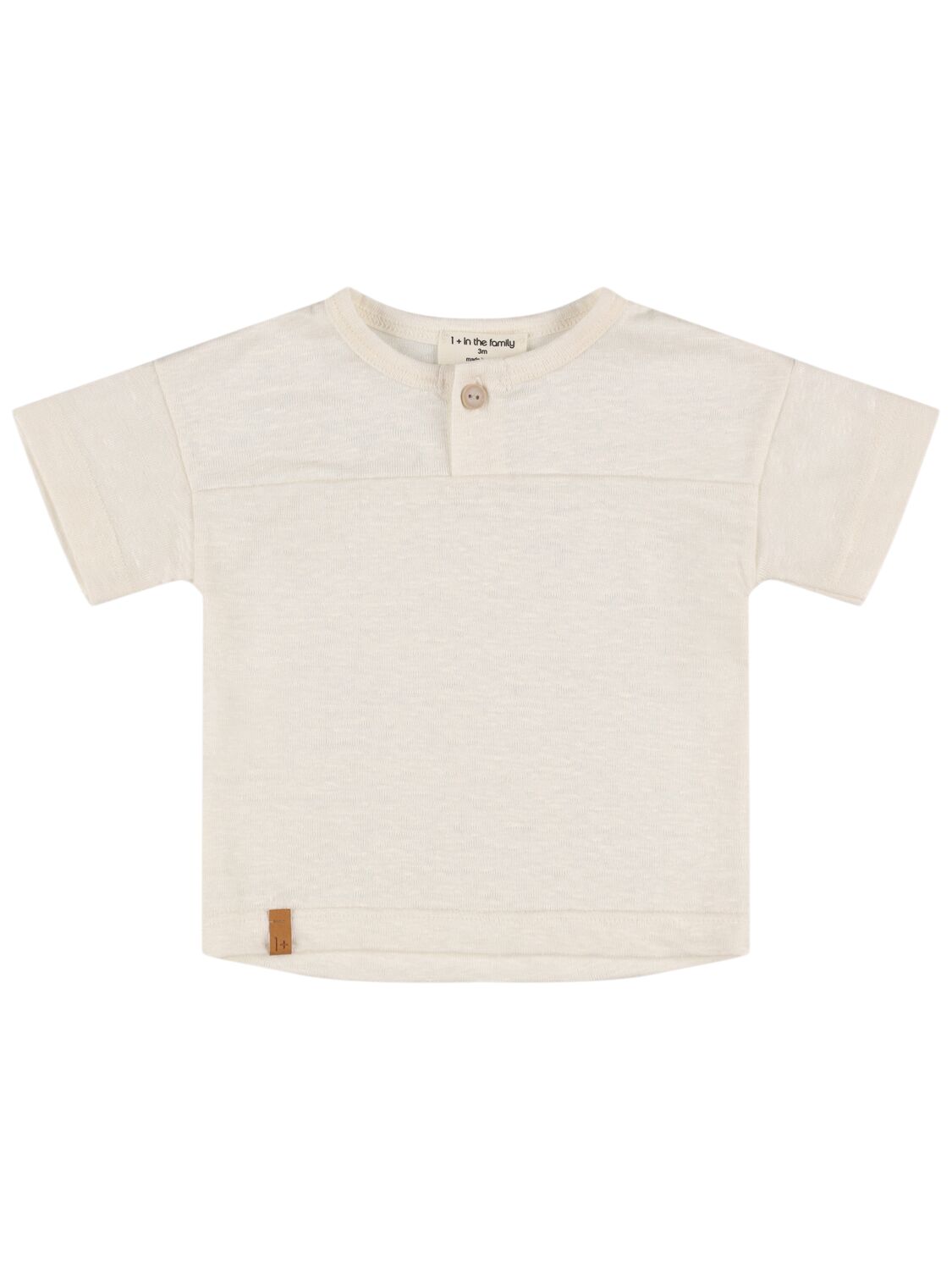 1+ In The Family Kids' Linen Blend T-shirt In Neutral
