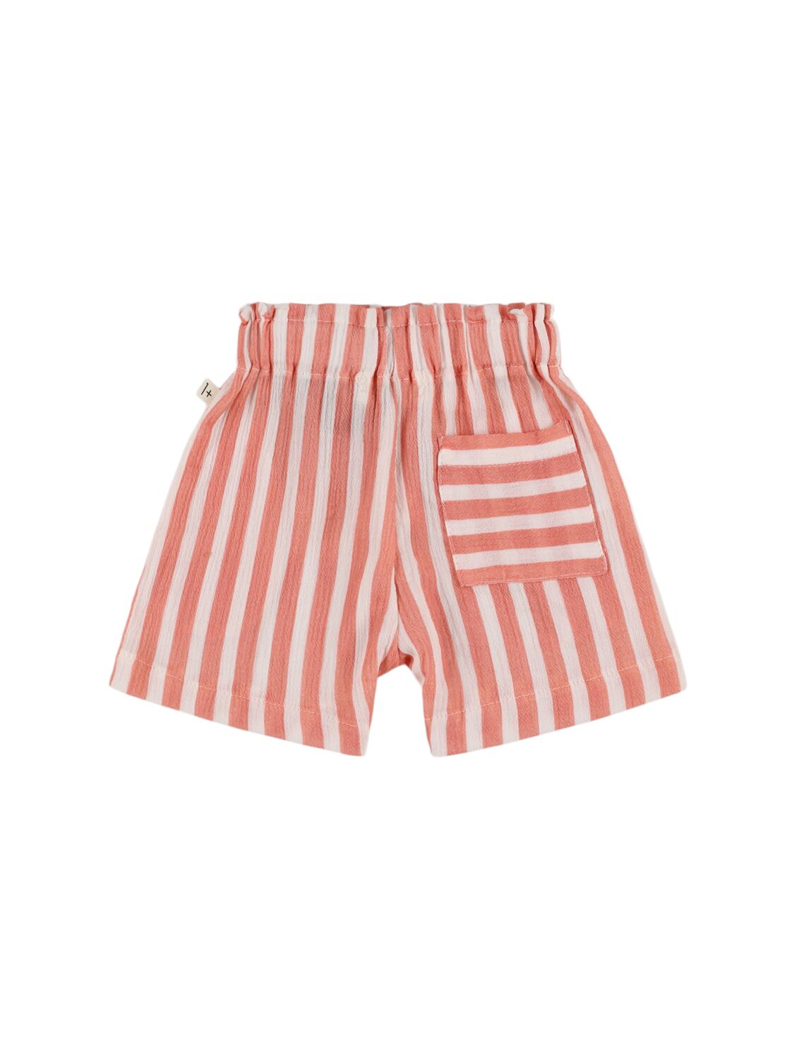 1+ In The Family Striped Cotton Shorts In White/pink