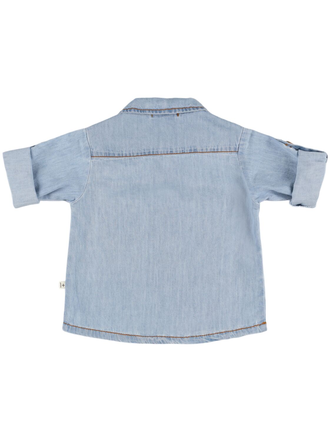 1+ In The Family Cotton Chambray Shirt In Light Blue