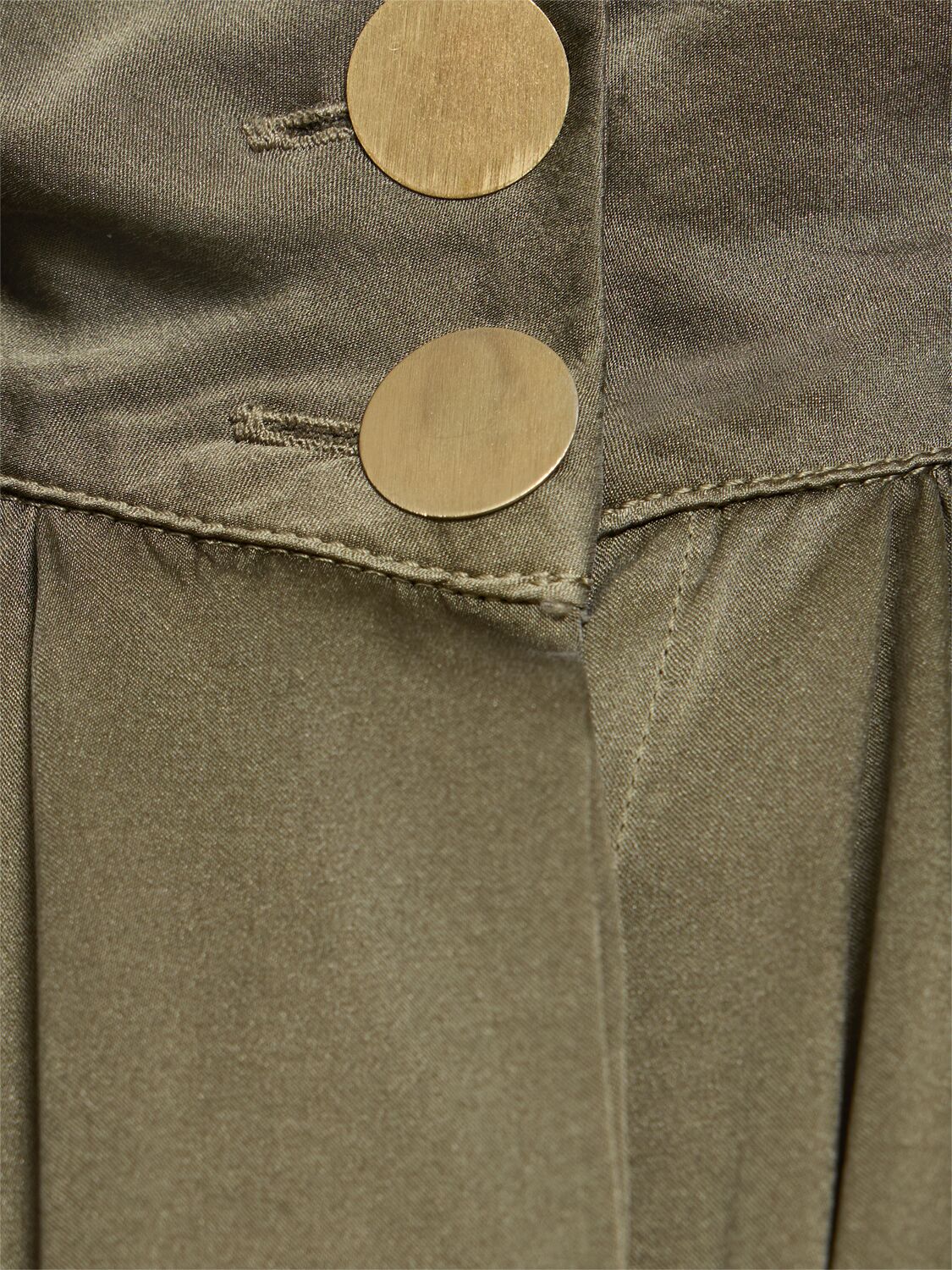Shop Forte Forte Silk Blend Satin Short Dress In Olive Green