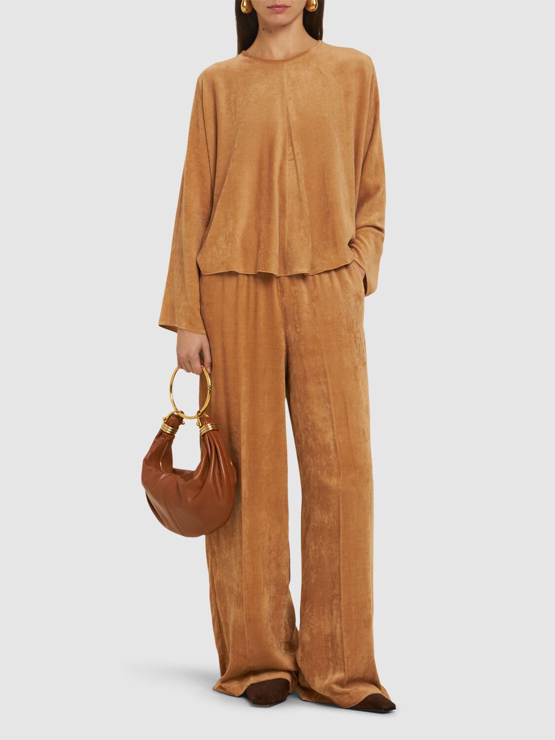 Forte Forte Velvet Top In Caramel