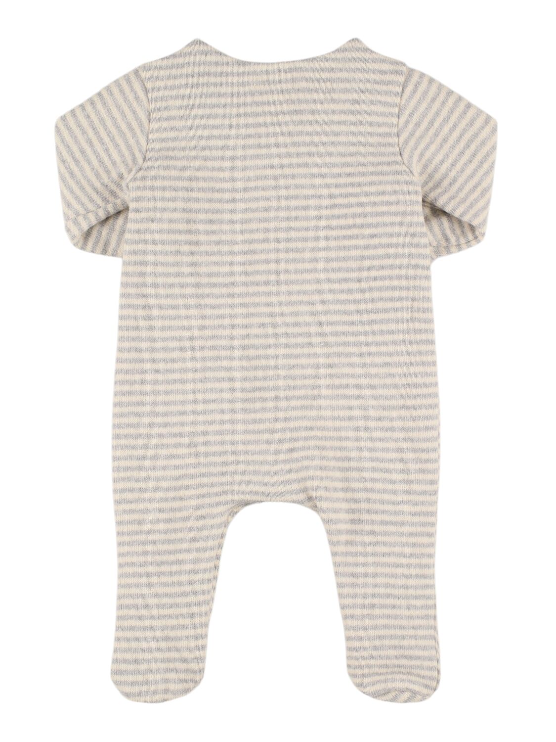 1+ In The Family Striped Cotton Blend Romper In Grey