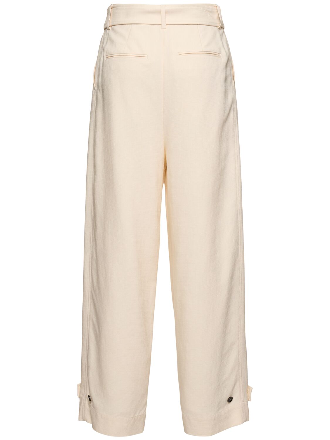 Msgm Tailored Viscose Blend Wide Pants In White