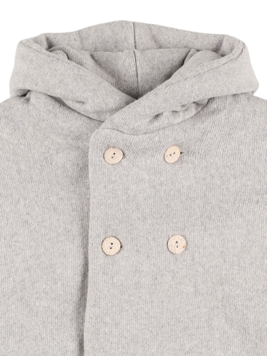 1+ In The Family Cotton Blend Hooded Coat In Grey