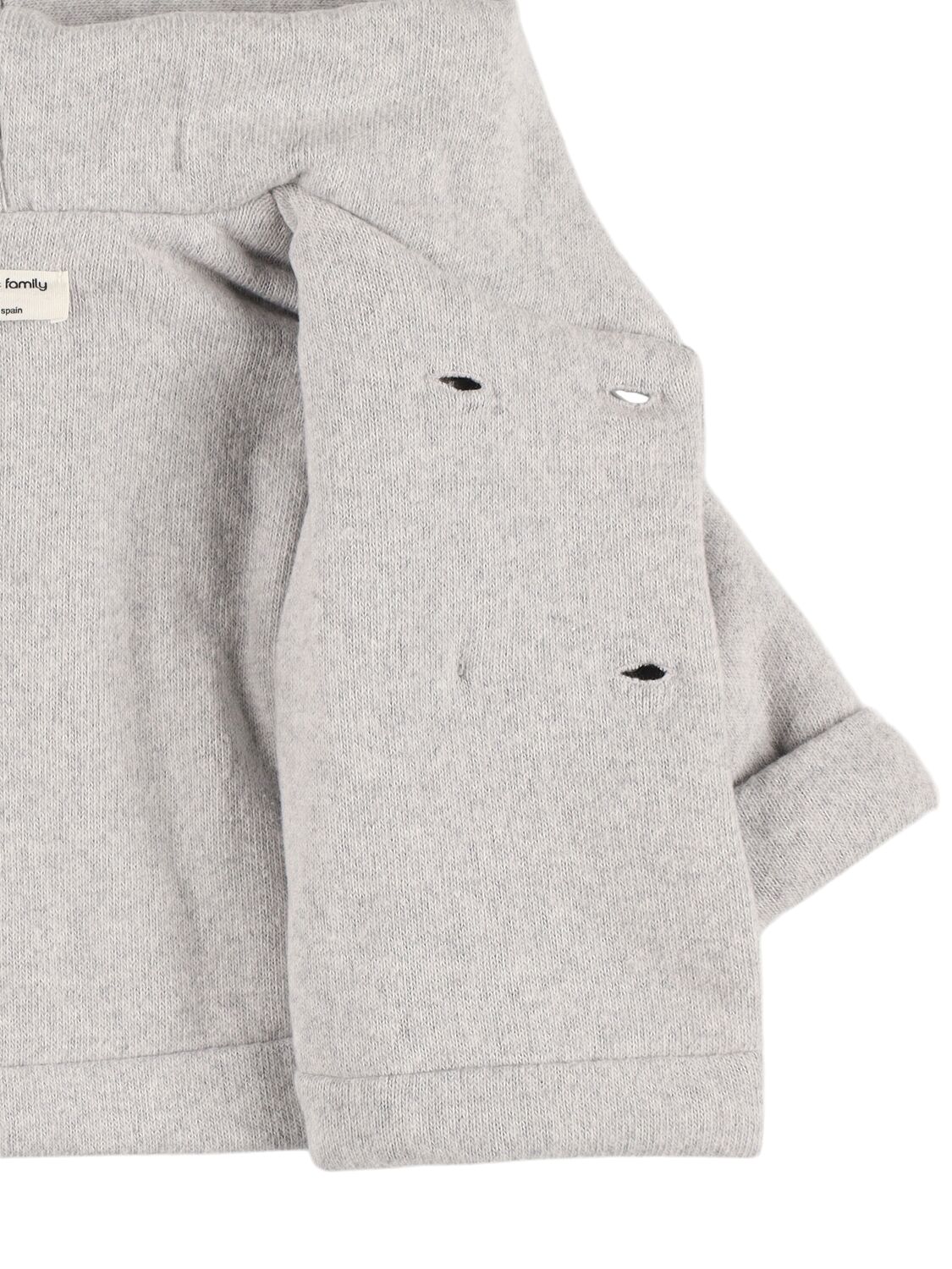 1+ In The Family Cotton Blend Hooded Coat In Grey
