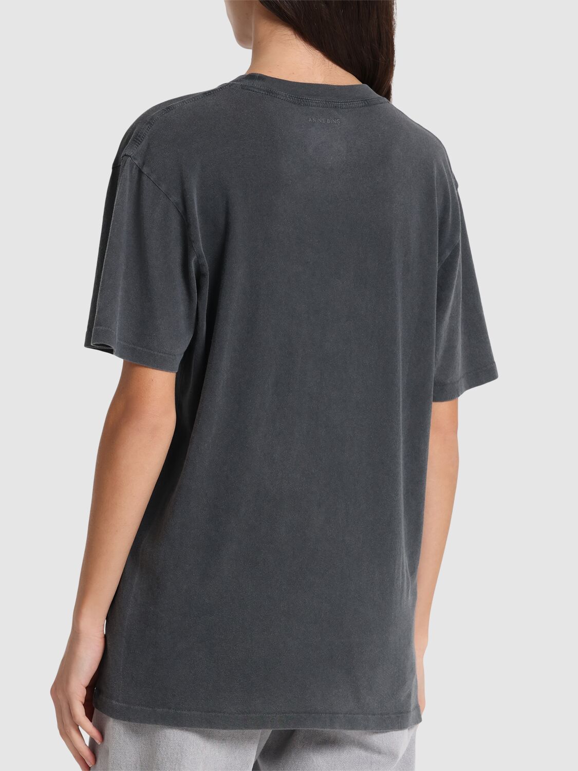 ANINE BING LILI RETRO EAGLE COTTON JERSEY T-SHIRT 