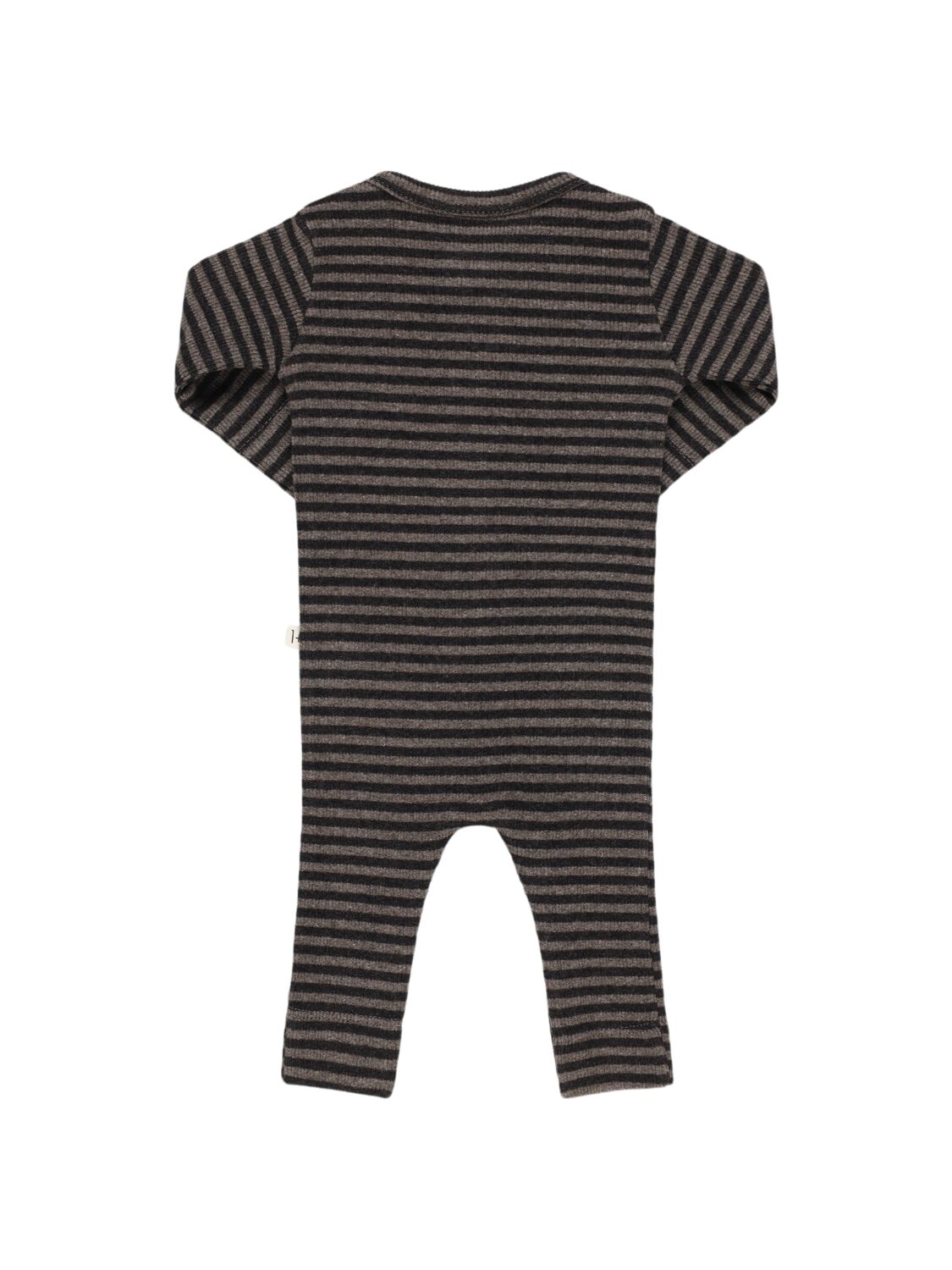 1+ In The Family Striped Cotton Blend Jersey Romper In Dark Grey