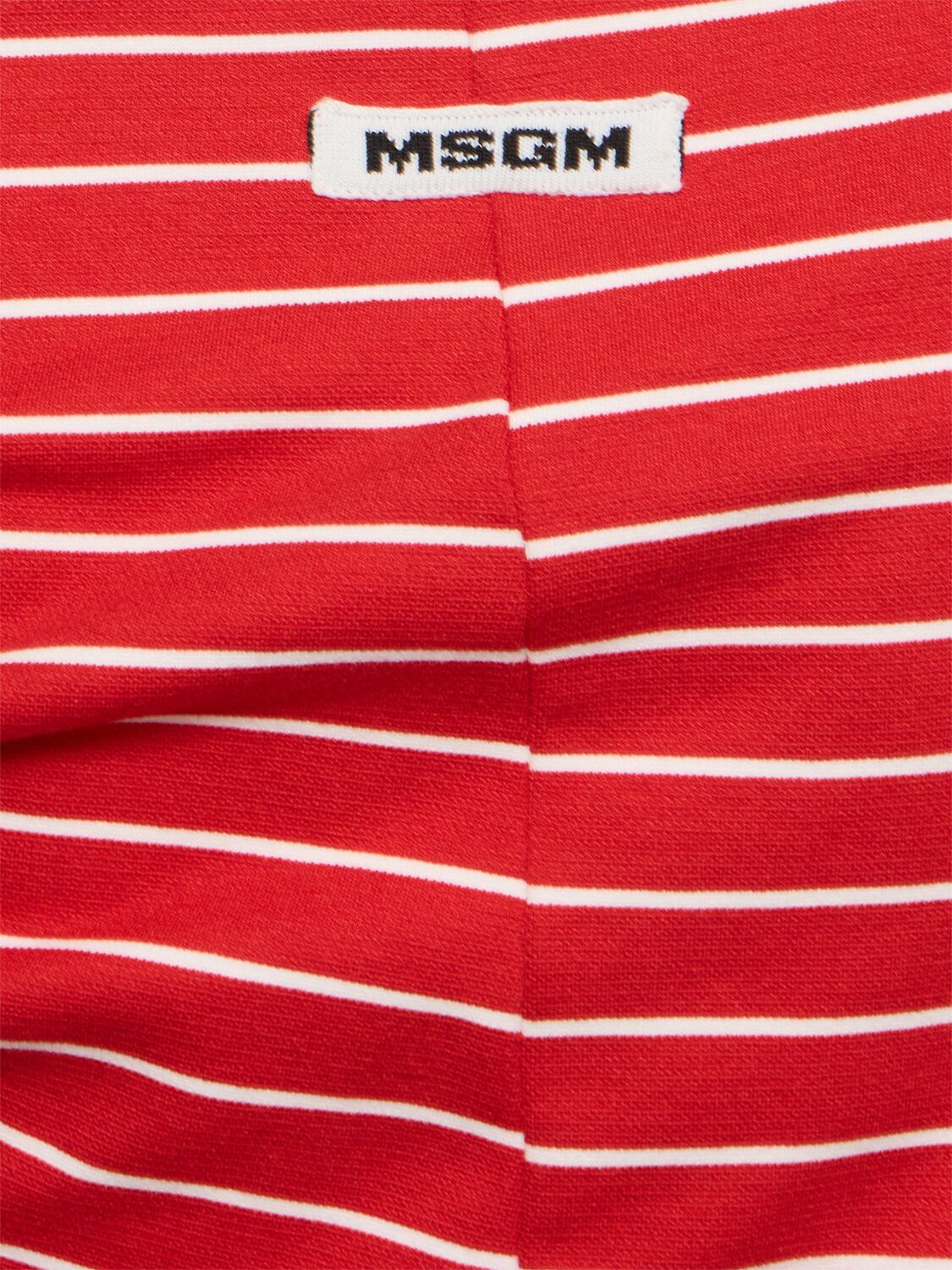 Msgm Top With Unique Knotted Shoulder Strap In Red/white