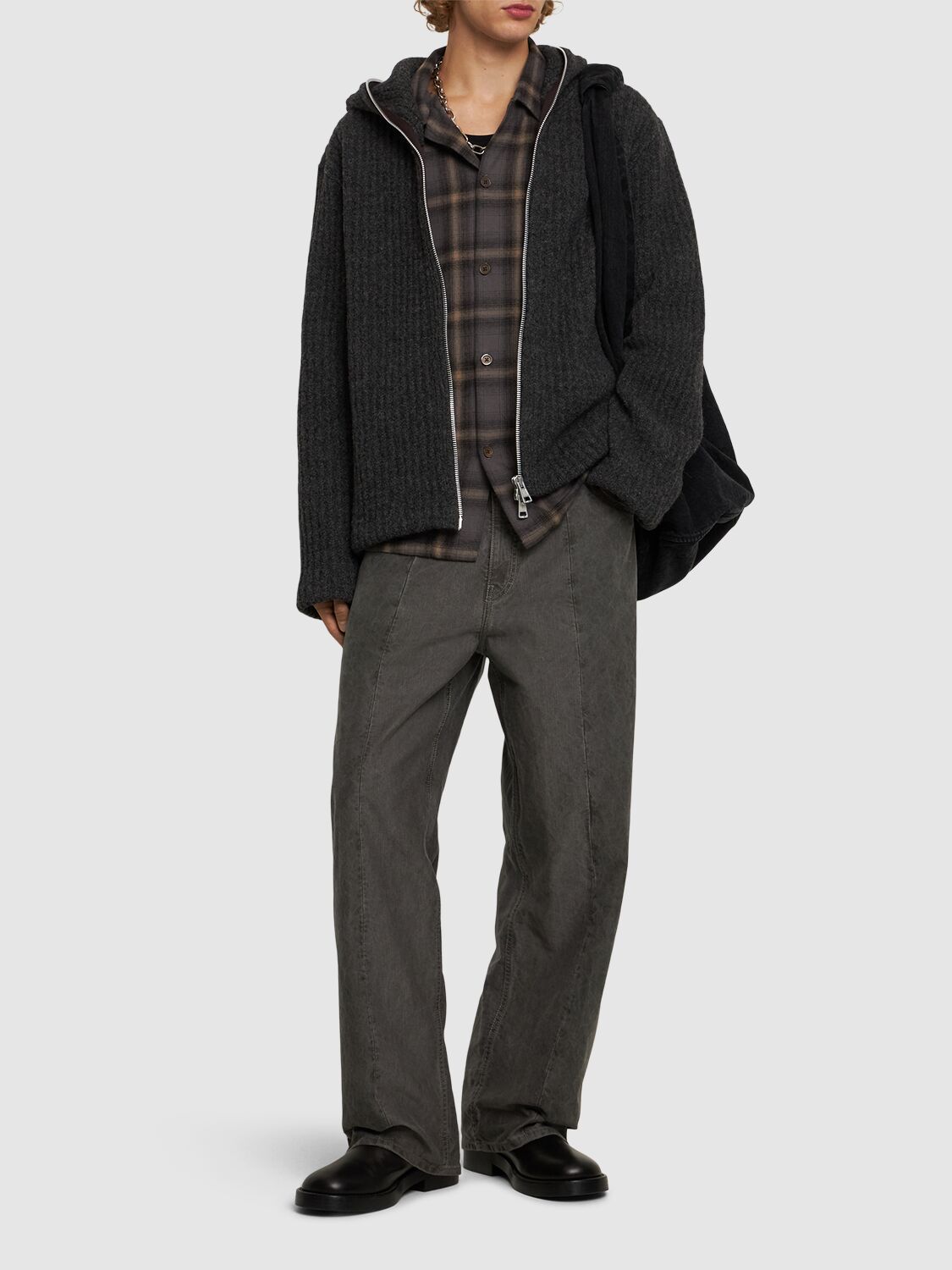 Our Legacy Fatigue Cut High-rise Wide-leg Jeans In Grey