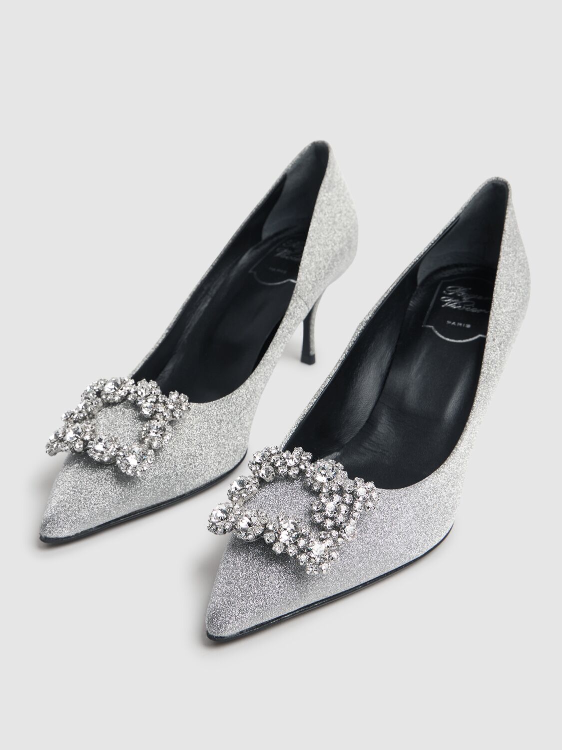 Roger Vivier Flower グリッターパンプス 65mm シルバー $_12.JPG?set_id=880000500F