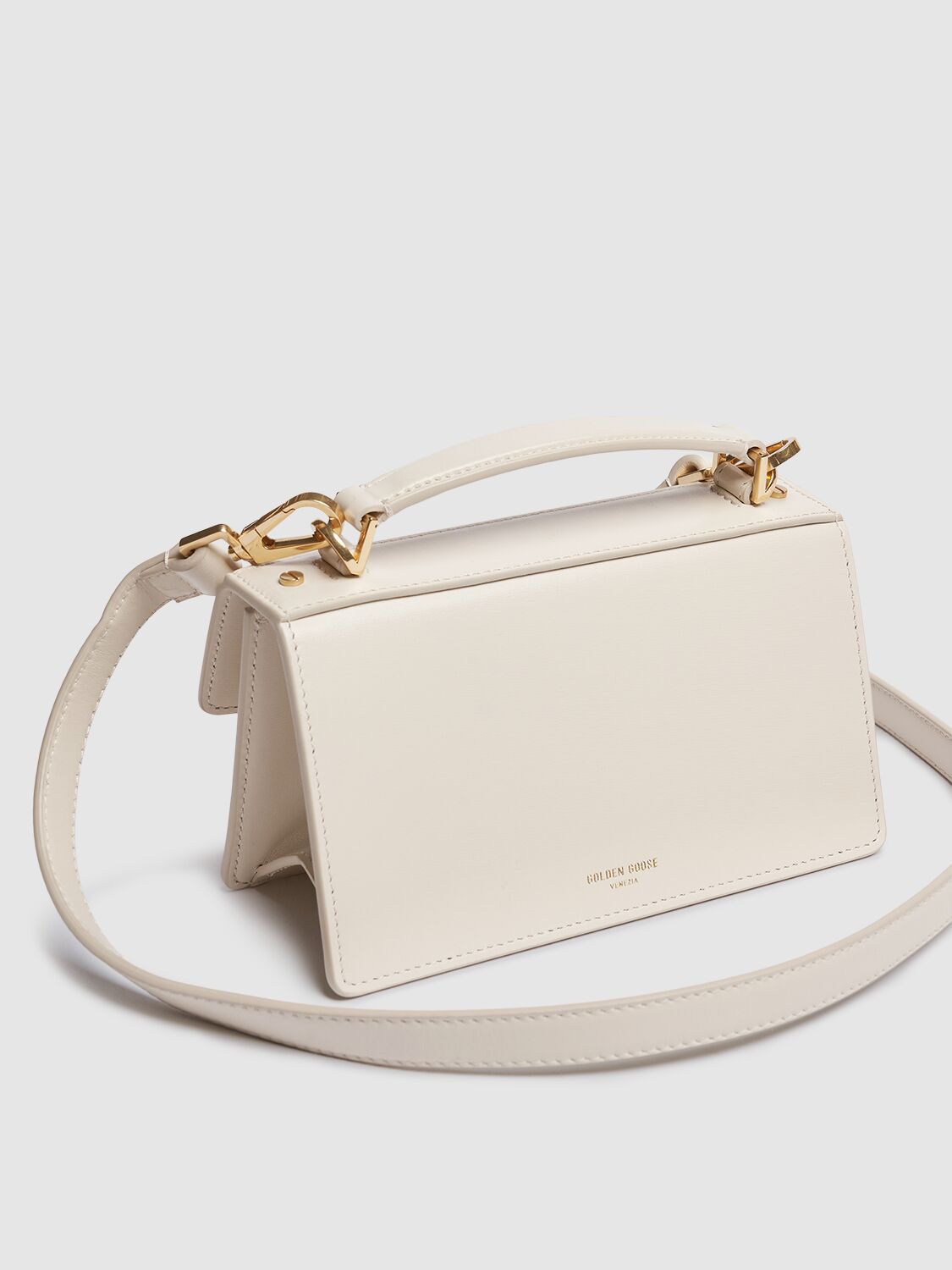 Golden Goose Venezia Small Flap Leather Crossbody Bag In Butter