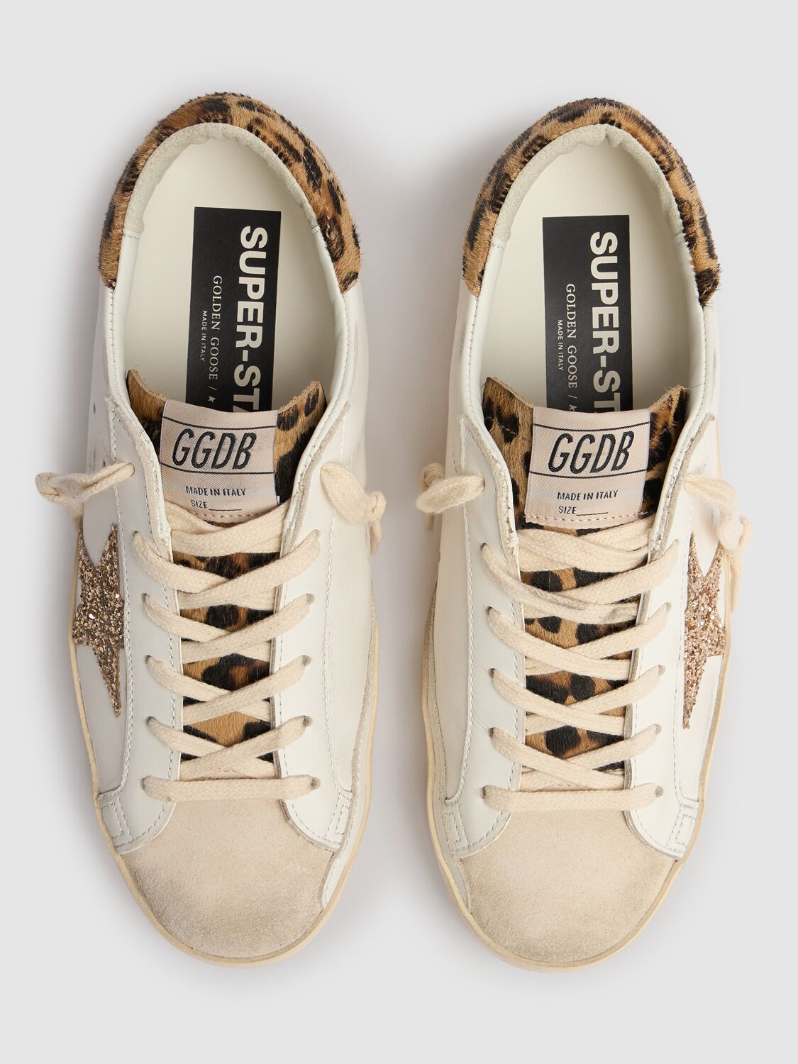 Golden Goose Lvr Exclusive Super-star Suede Sneakers In White Leopard