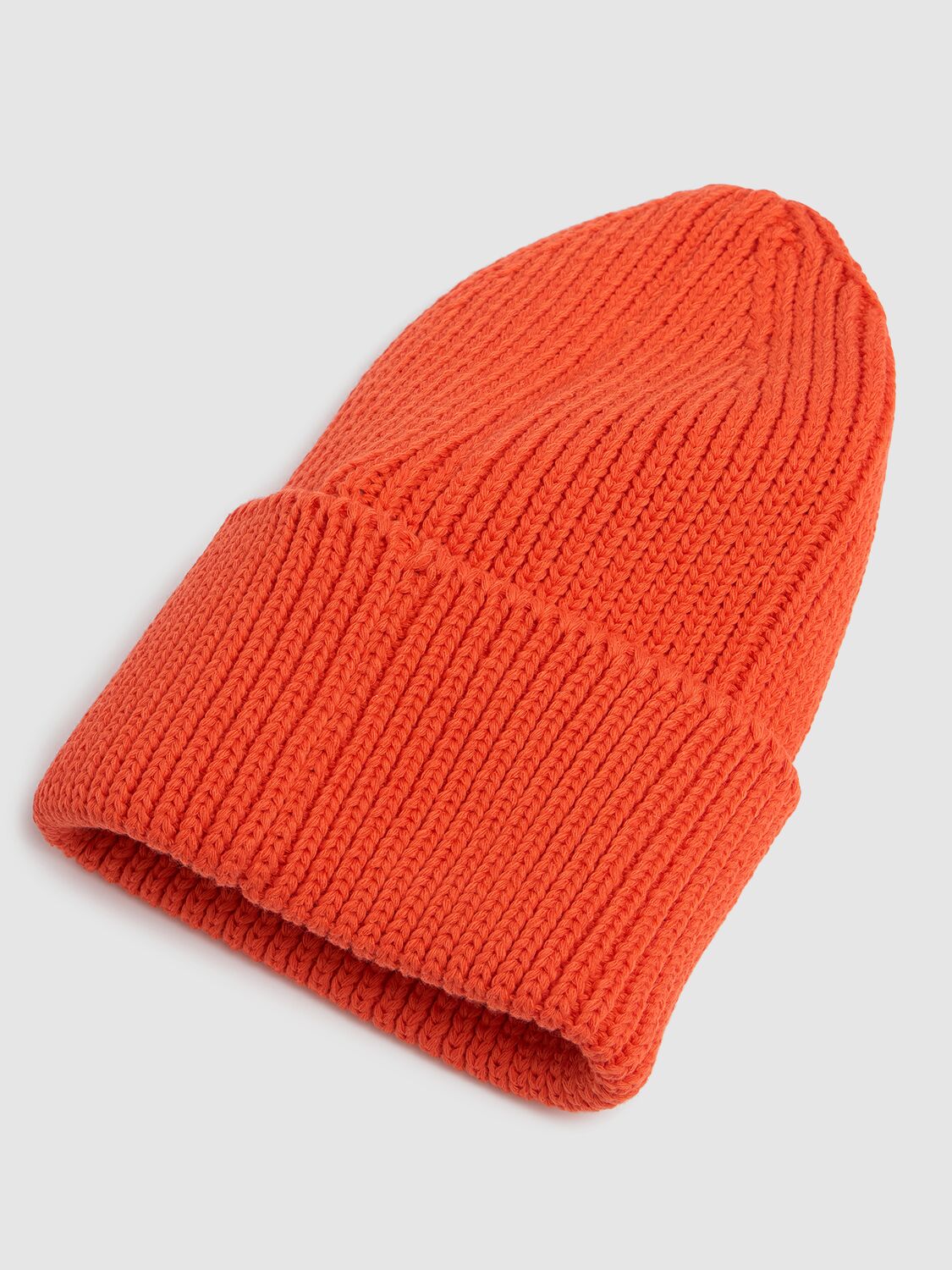Shop Adidas By Stella Mccartney Ribbed Beanie In Orange