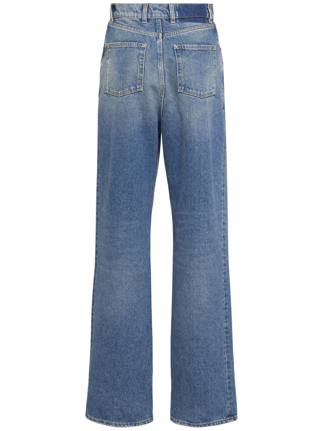 Golden Goose Golden Kim Medium Stone Washed Jeans In Blue