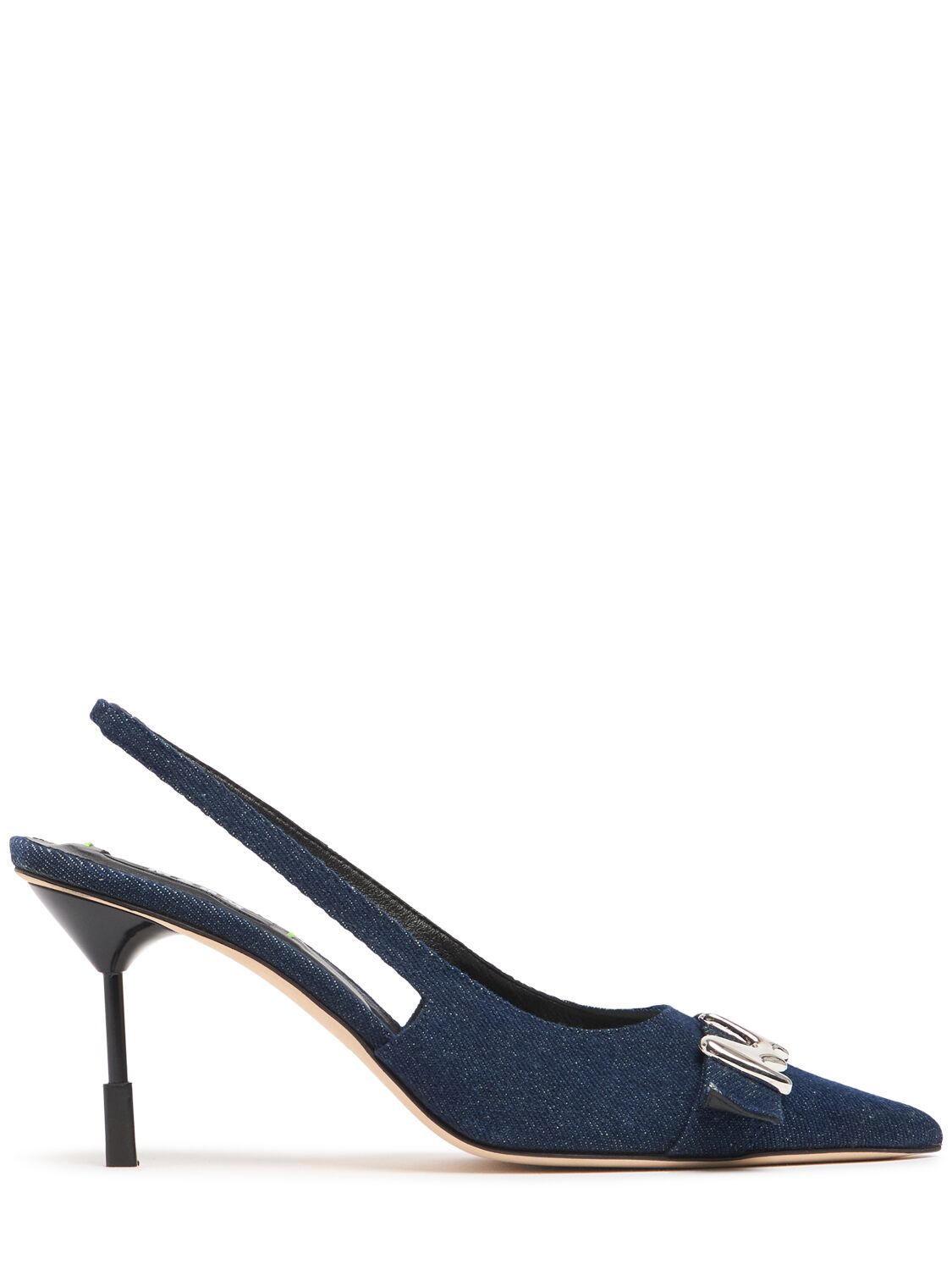 75mm Denim Slingback Heels