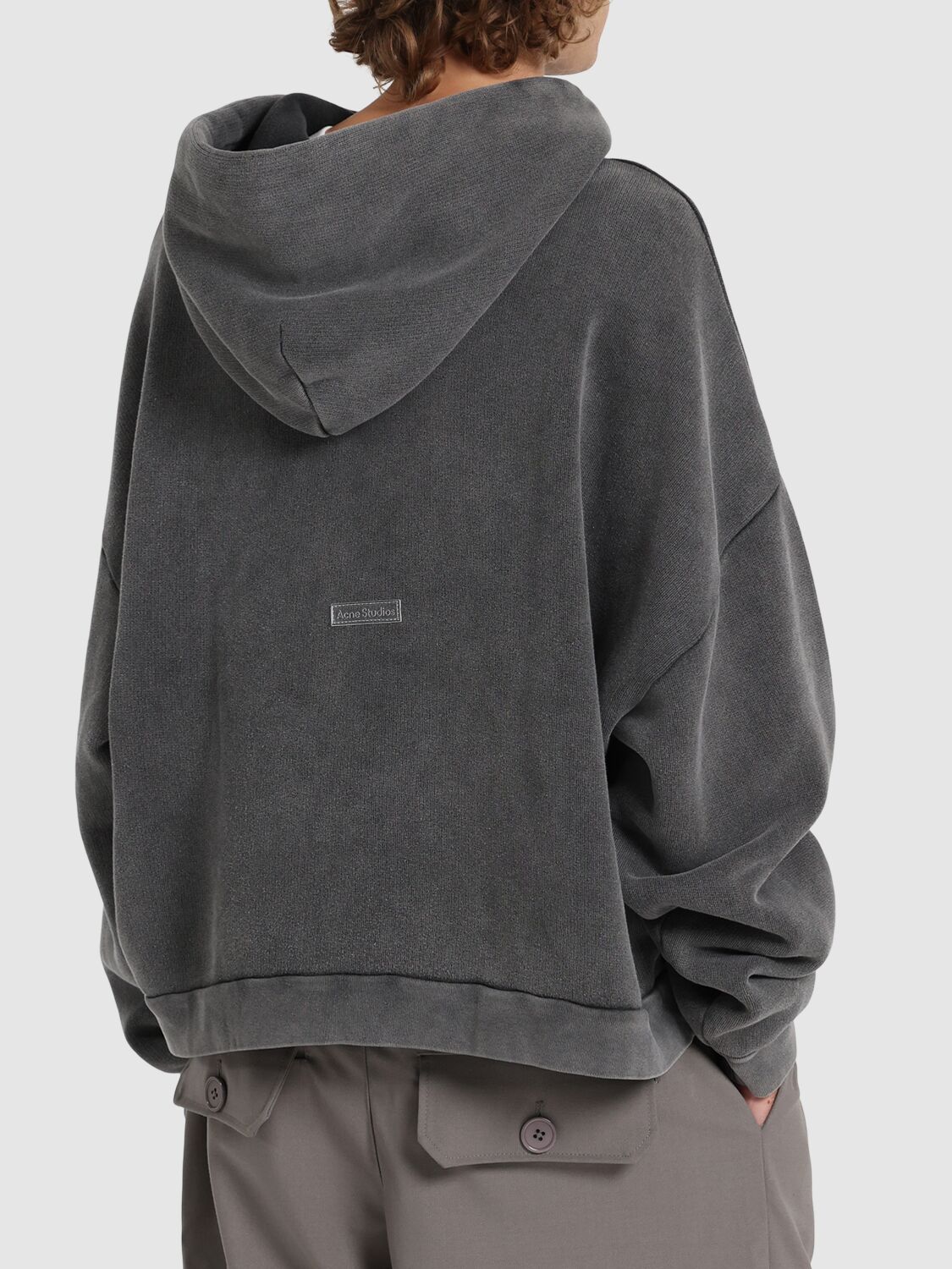 Acne Studios Fester Vintage Hooded Sweatshirt In Washed Black