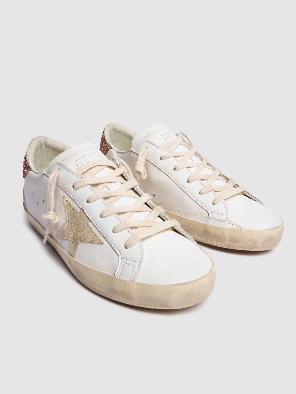 Golden Goose Super-star Low-top Sneakers In White,pearl
