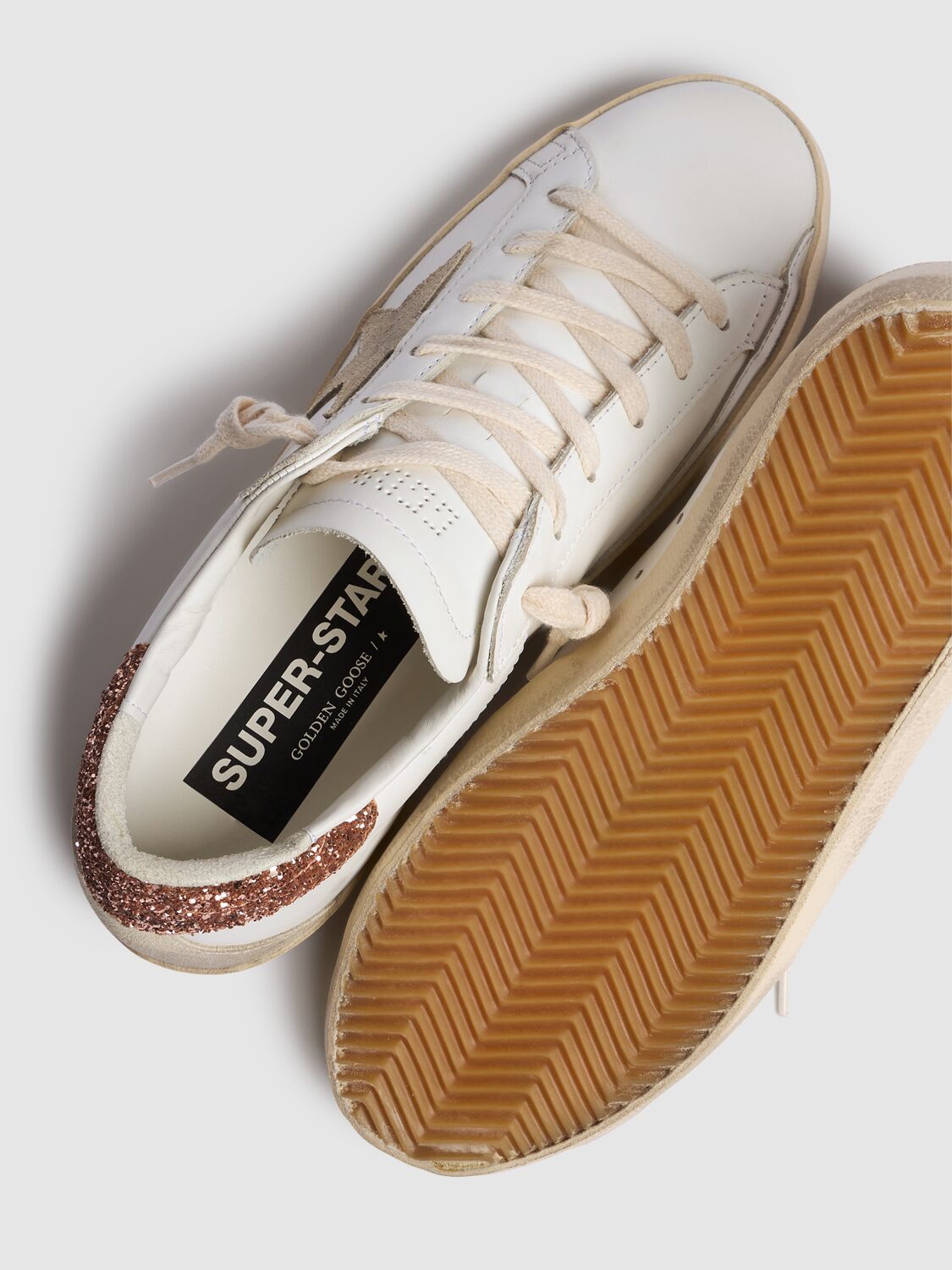Golden Goose Super-star Low-top Sneakers In White,pearl