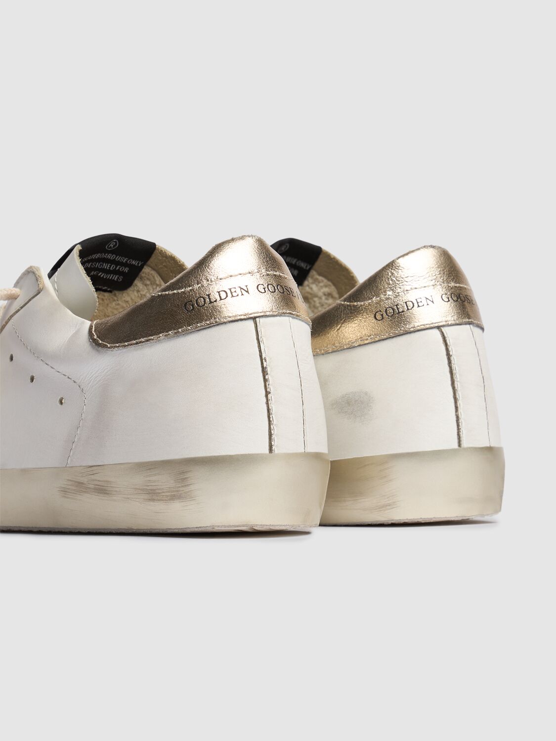 Golden Goose Super-star Sneakers In White,gold