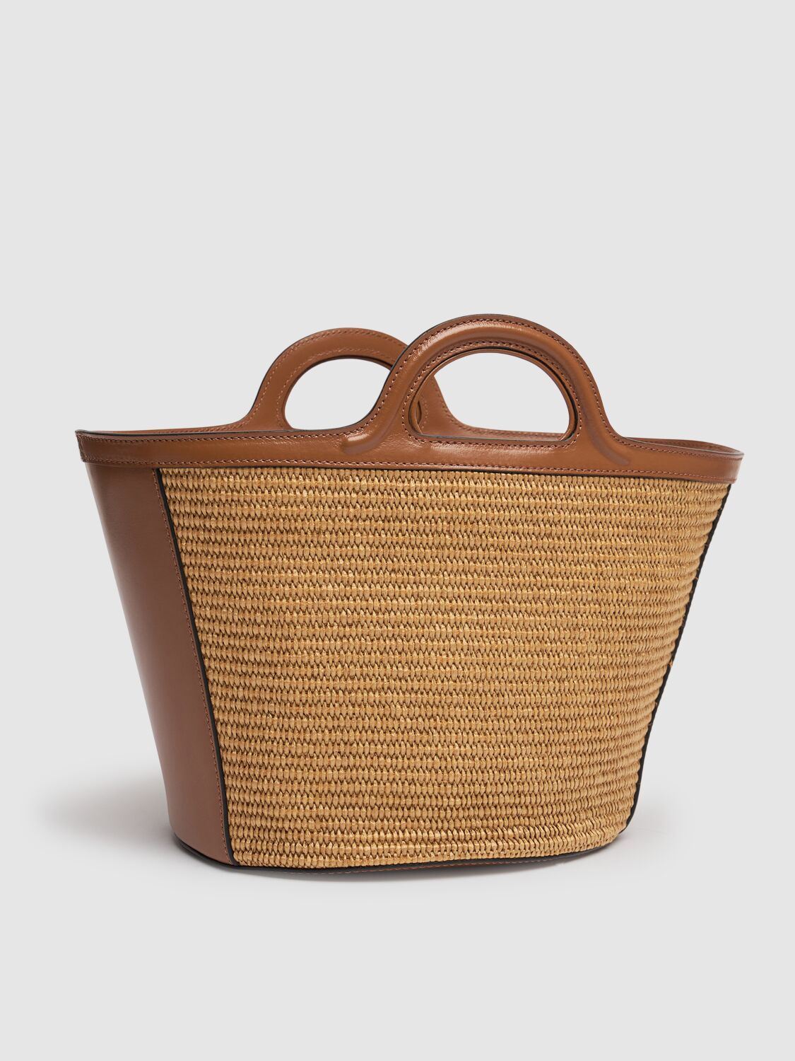 Shop Marni Small Tropicalia Summer Top Handle Bag In Raw Sienna
