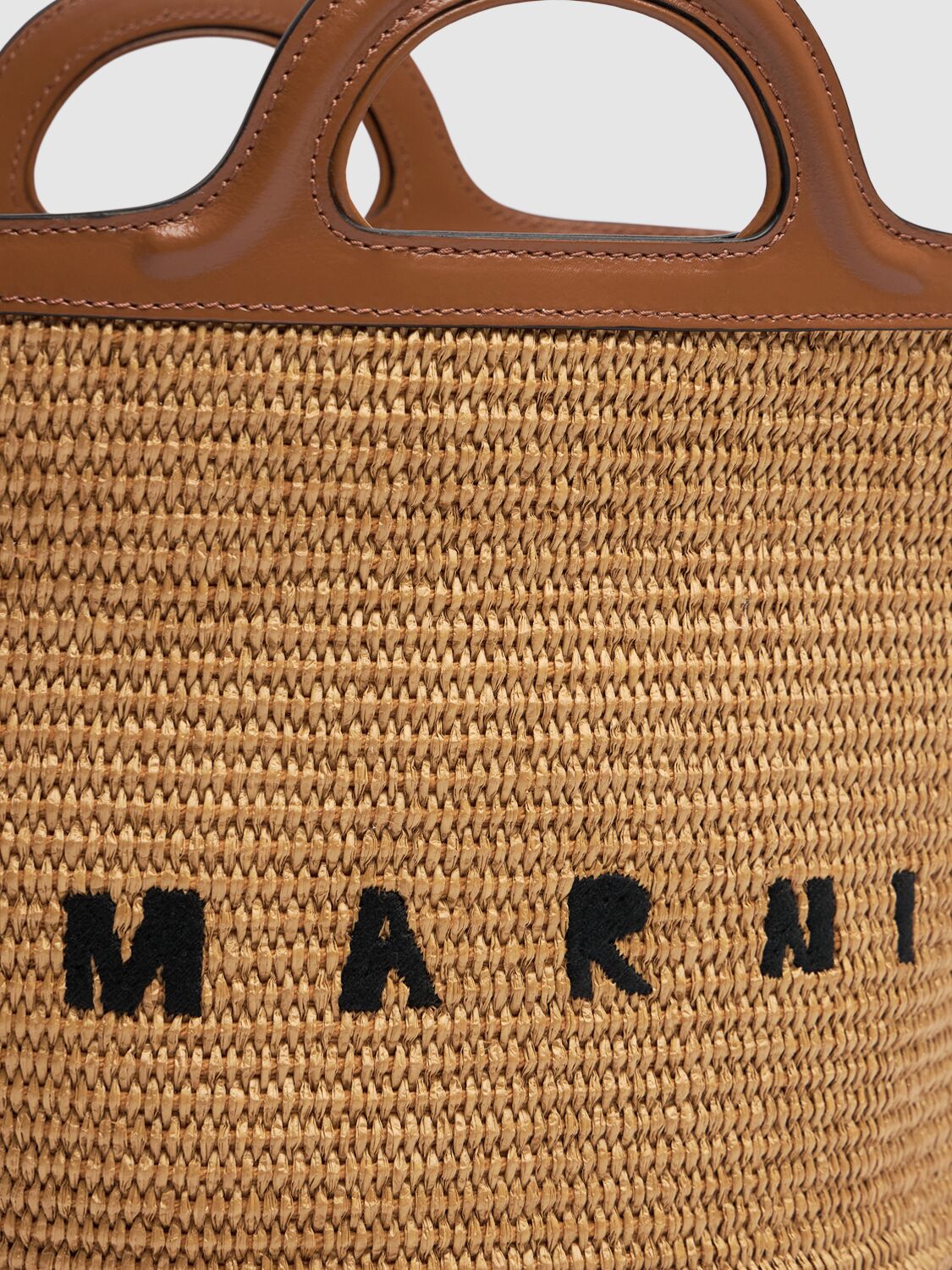 Shop Marni Small Tropicalia Summer Top Handle Bag In Raw Sienna
