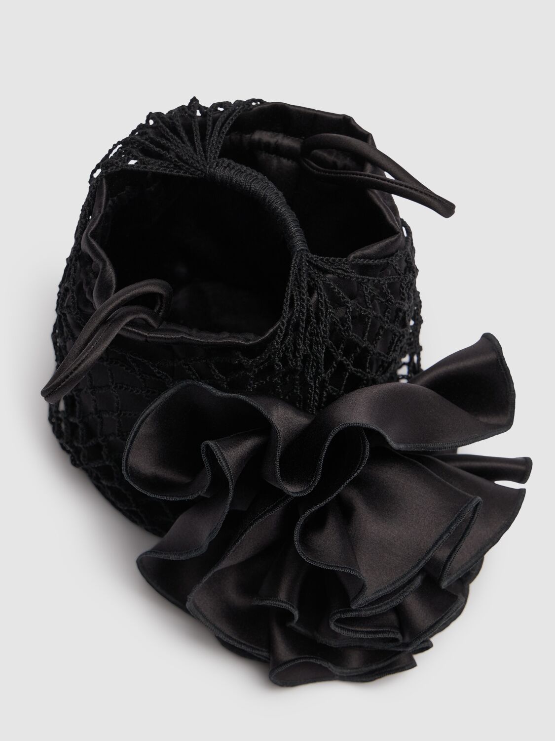 Magda Butrym Small Devana Crochet Top Handle Bag In Black