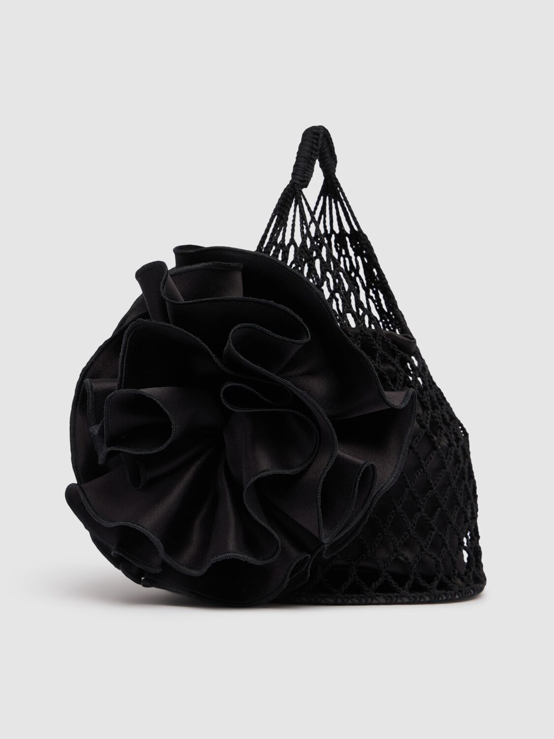 Magda Butrym Small Devana Crochet Top Handle Bag In Black