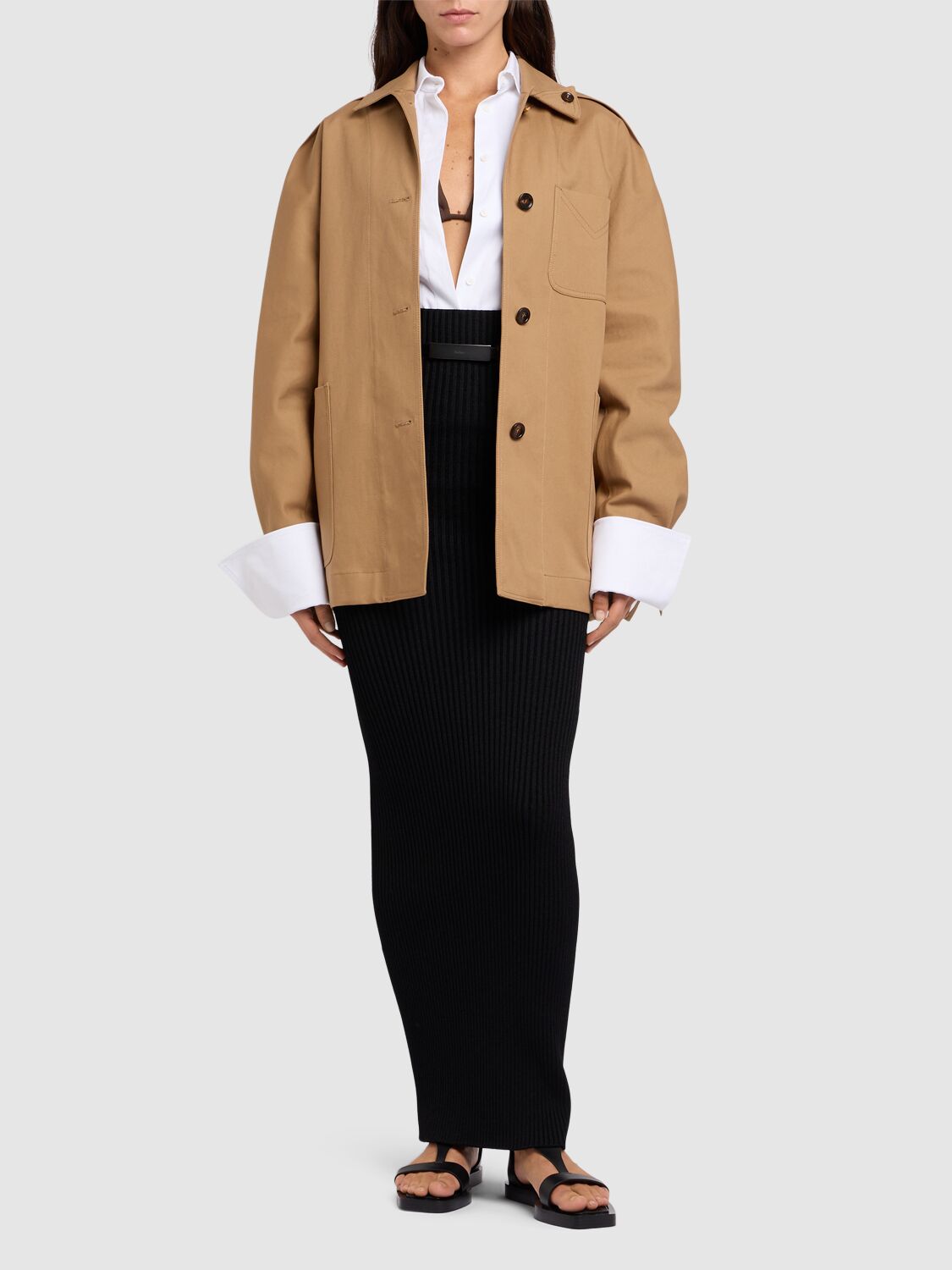 ジャケット Max Mara Moneta Saharan Jacket In Gabardine MAX MARA Moneta saharan jacket in gabardine - Brown
