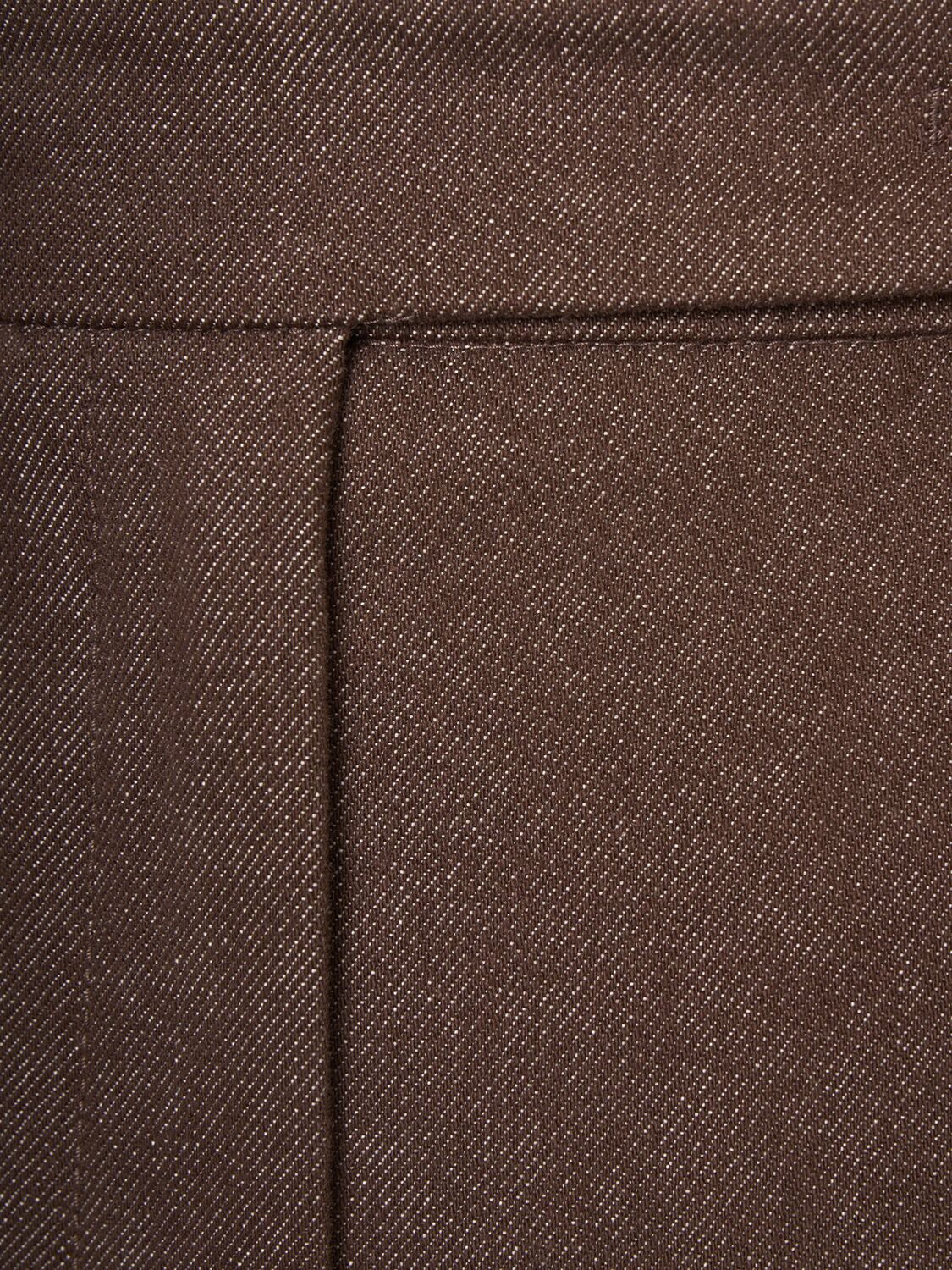 Max Mara Galizia Denim Effect Straight Pants In Brown