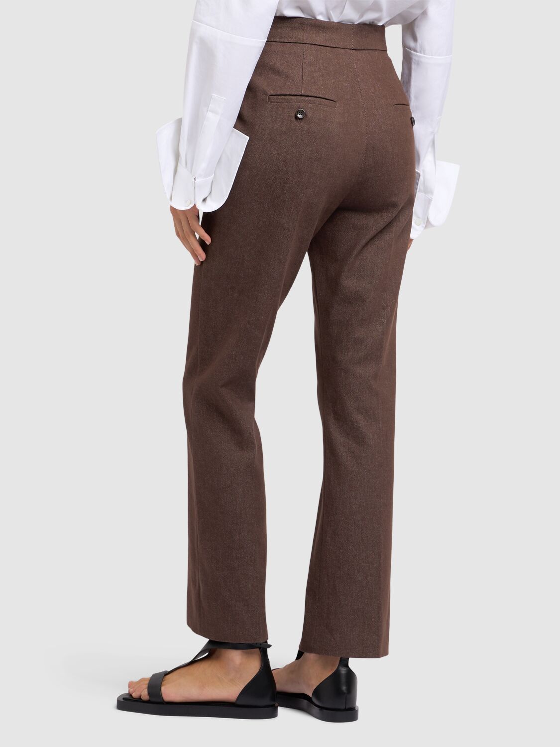 Max Mara Galizia Denim Effect Straight Pants In Brown