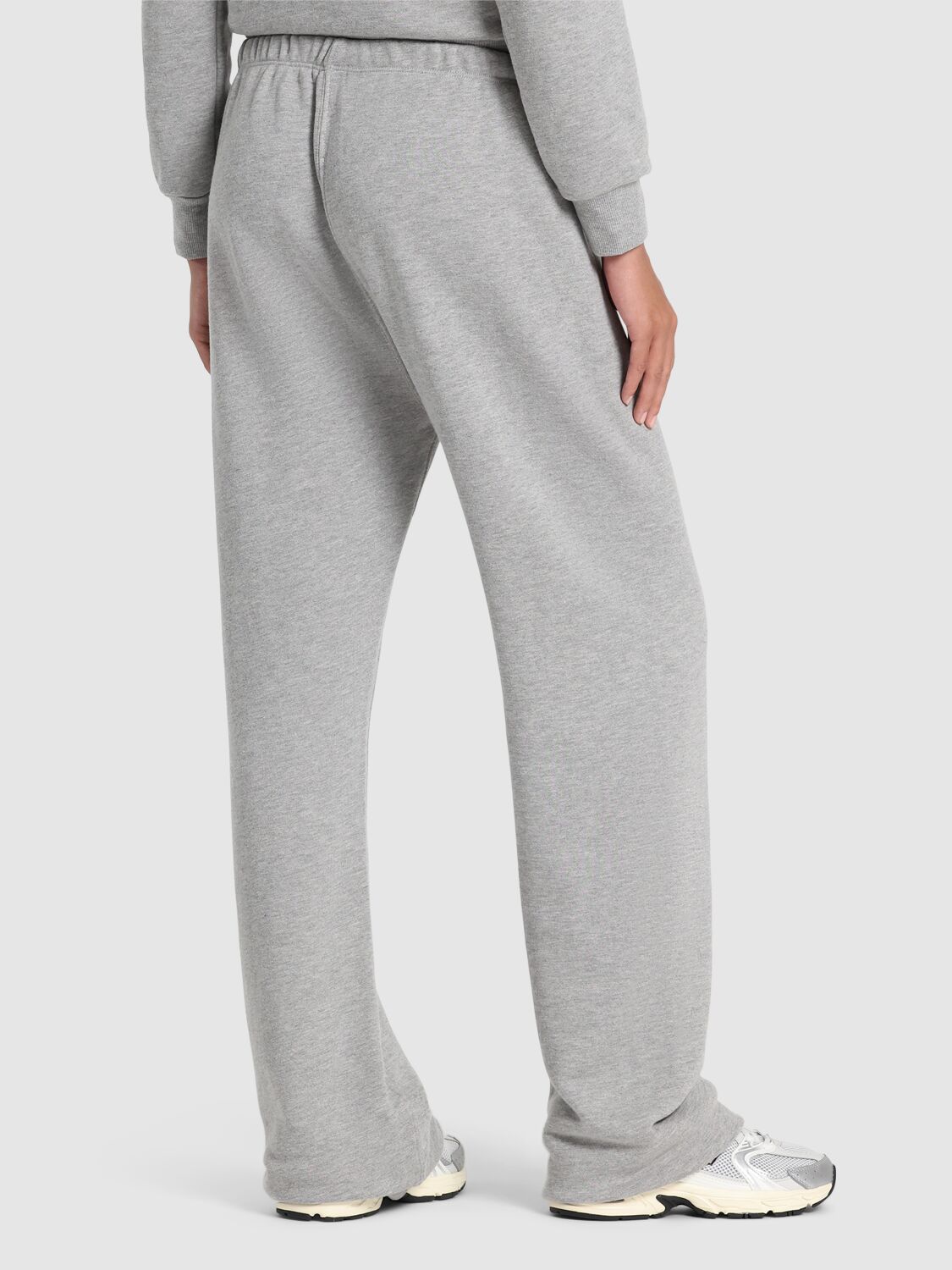 Shop Éterne Straight Cotton Blend Sweatpants In Heather Grey