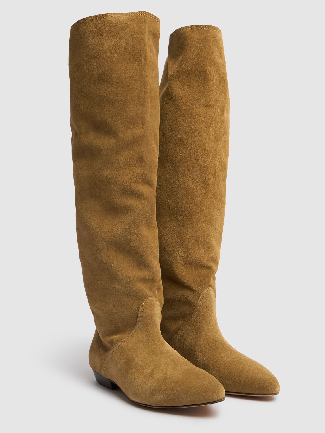 Isabel Marant 10mm Sayla-gb Suede Tall Boots In Taupe