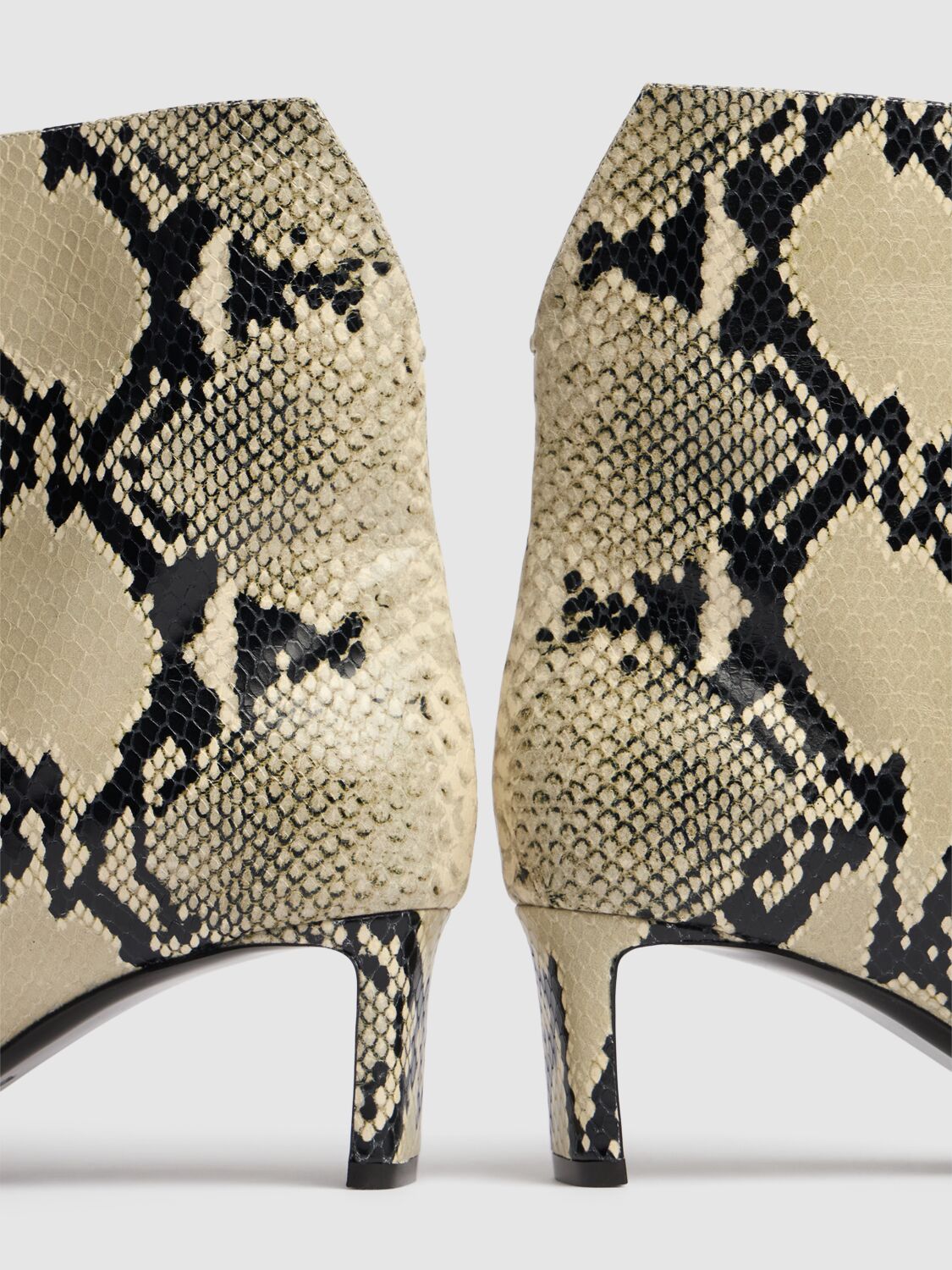 Khaite Ona Ankle Boot Natural Python-embossed Leather In Natural