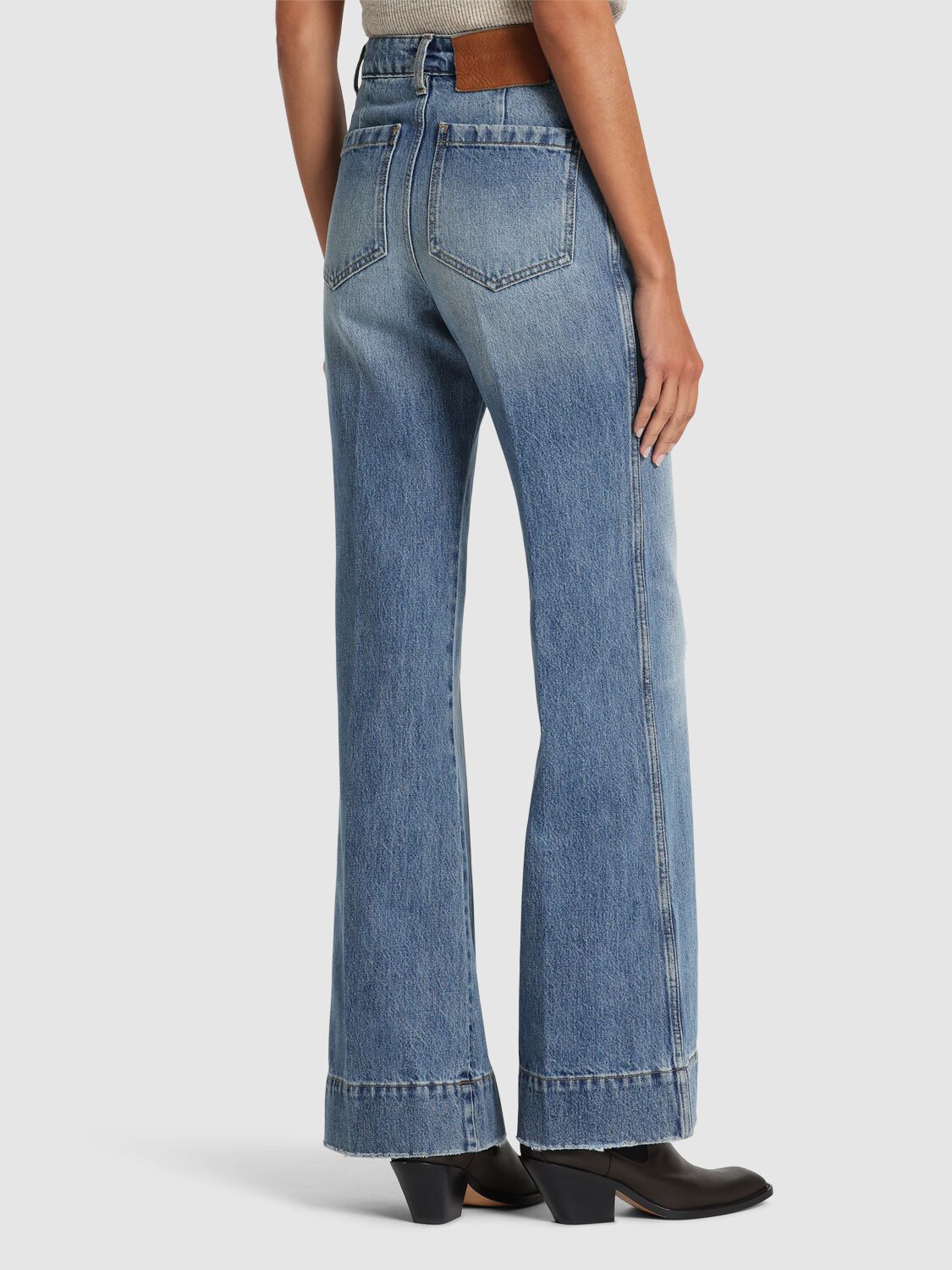 VICTORIA BECKHAM ALINA DENIM HIGH WAISTED WIDE JEANS 