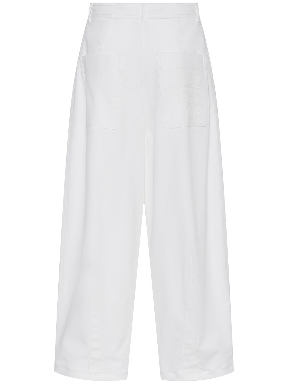 MAX MARA MINA COTTON BLEND TWILL WIDE PANTS 