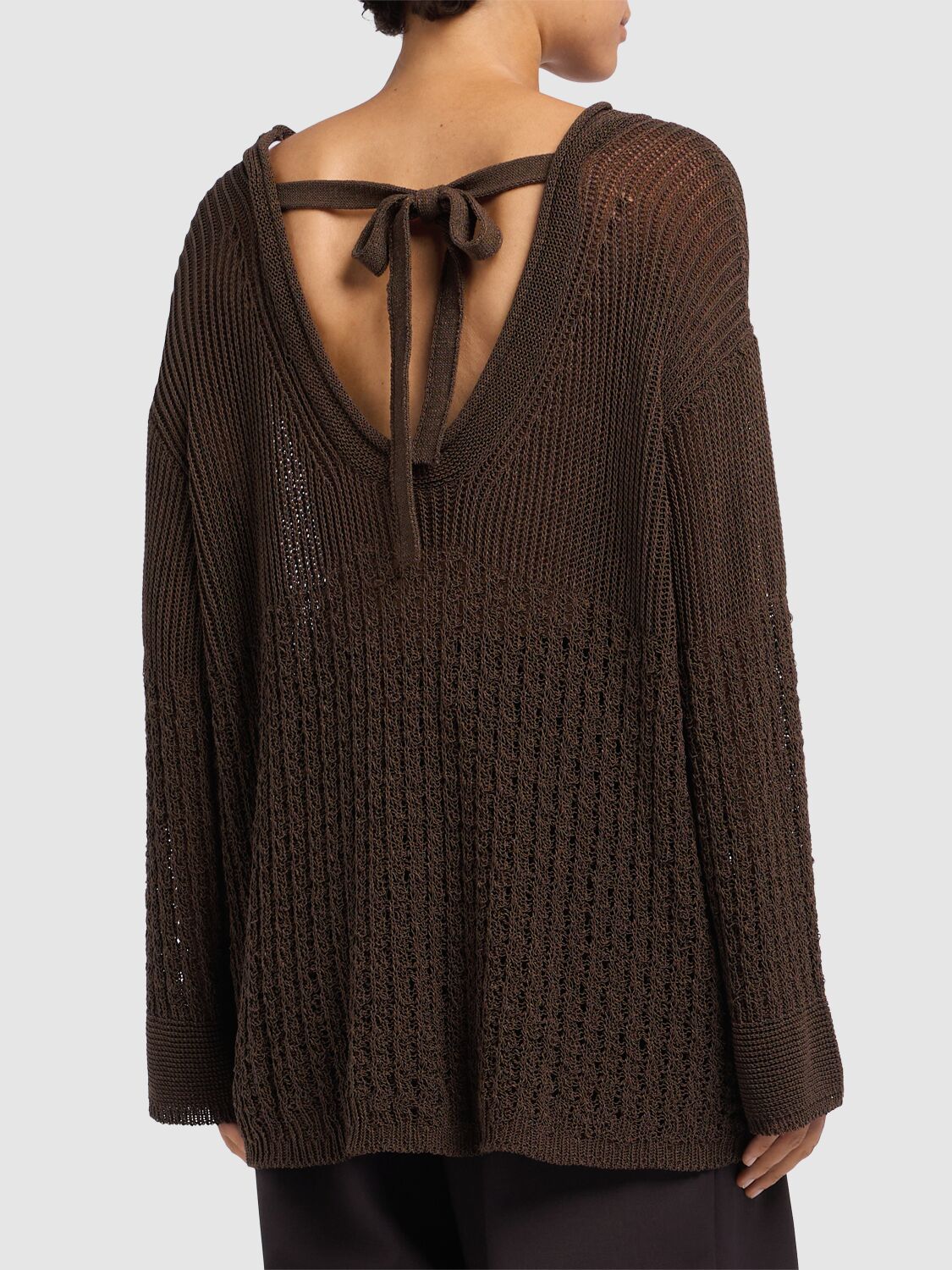 Max Mara Paggi Cotton Blend Sweater In Brown