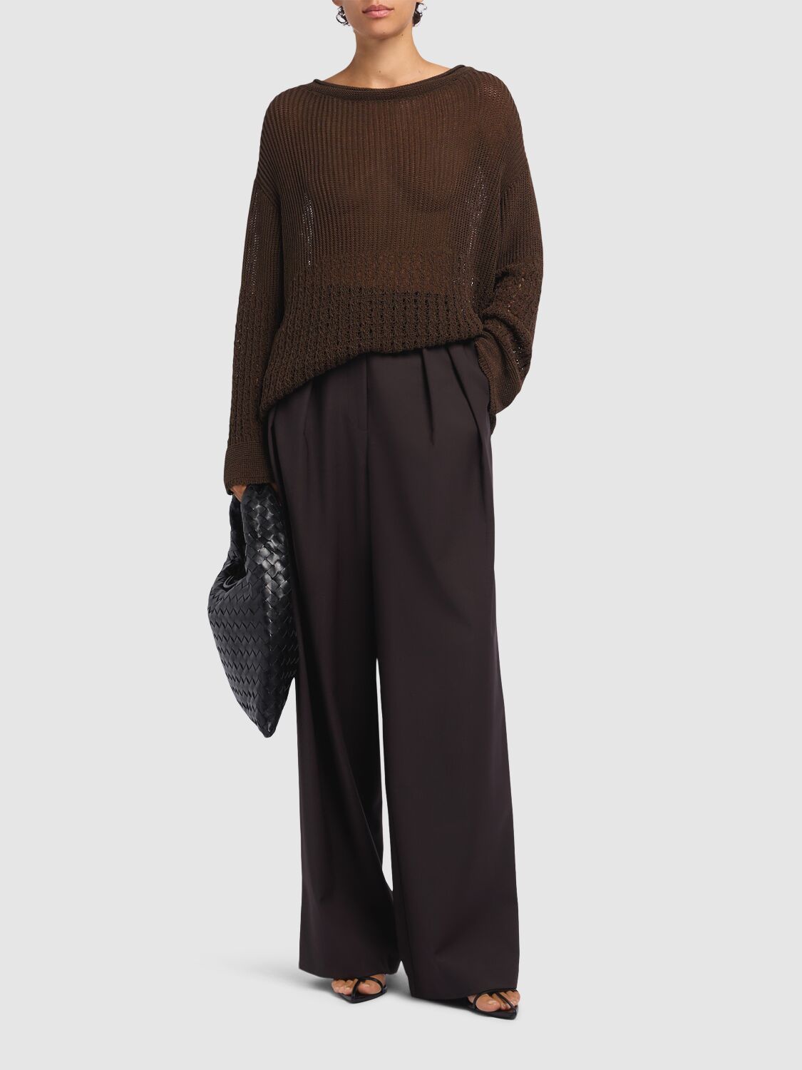 Max Mara Paggi Cotton Blend Sweater In Brown