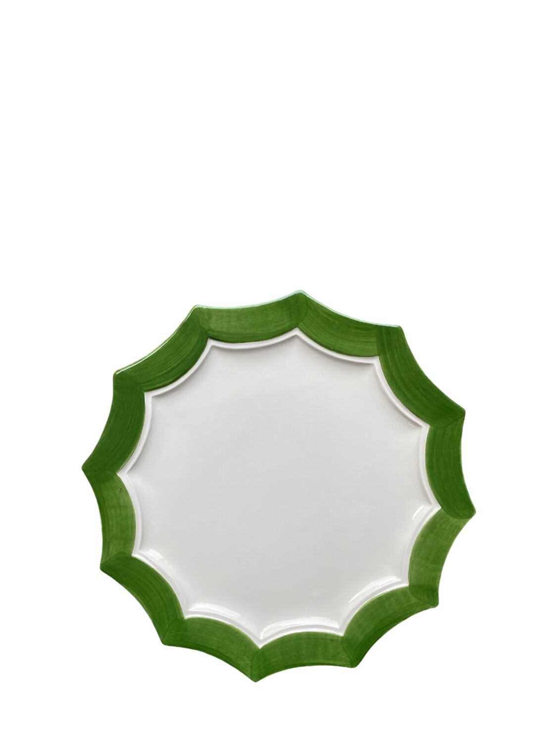 Les Ottomans The Stars Hand Painted Ceramic Plate In Green