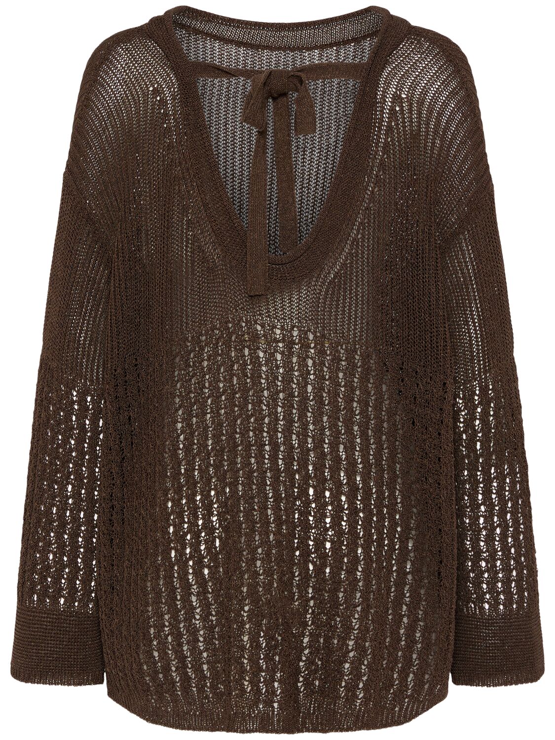 Max Mara Paggi Cotton Blend Sweater In Brown