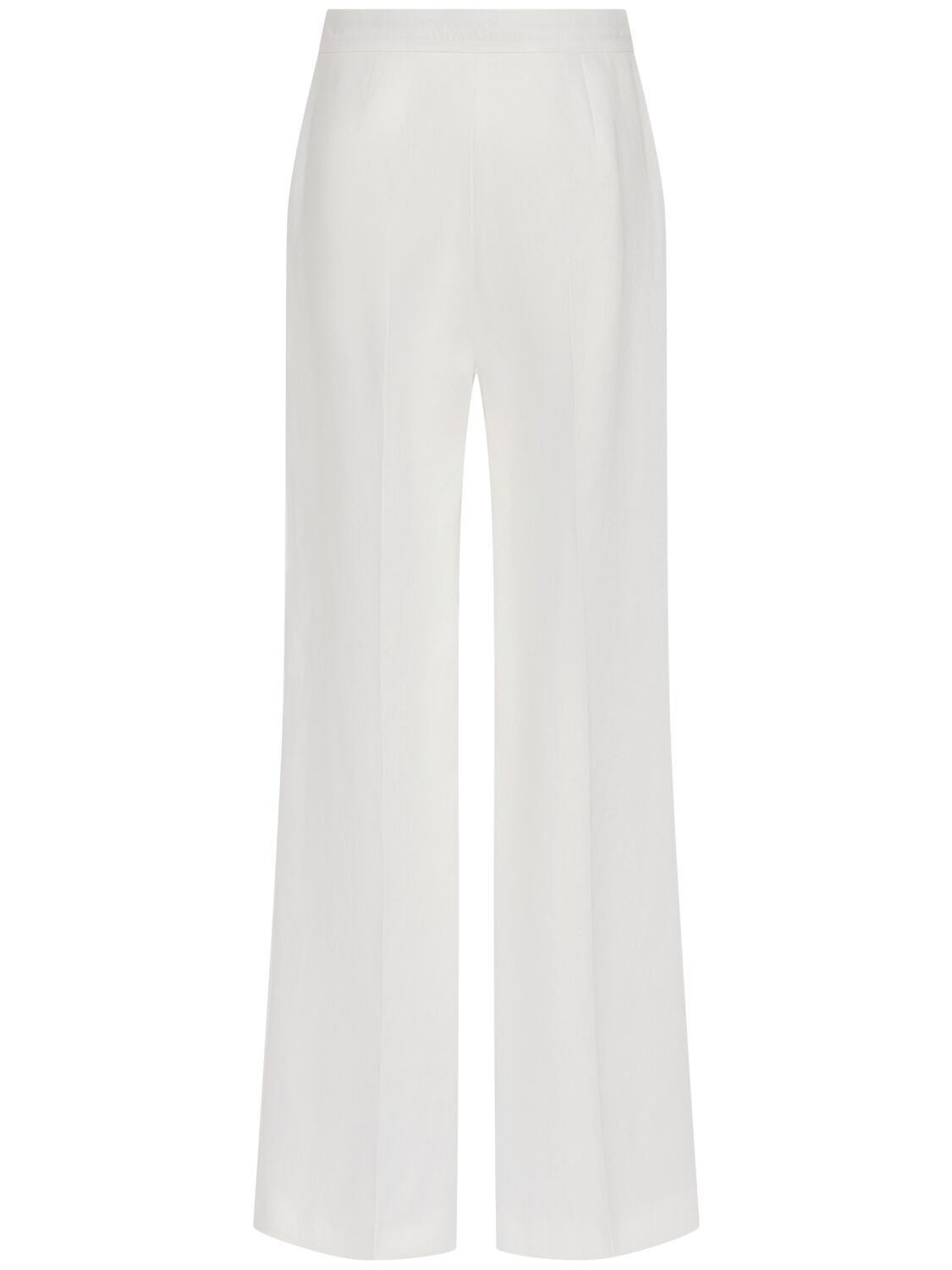 Max Mara Aversa High-rise Linen Wide-leg Pants In White