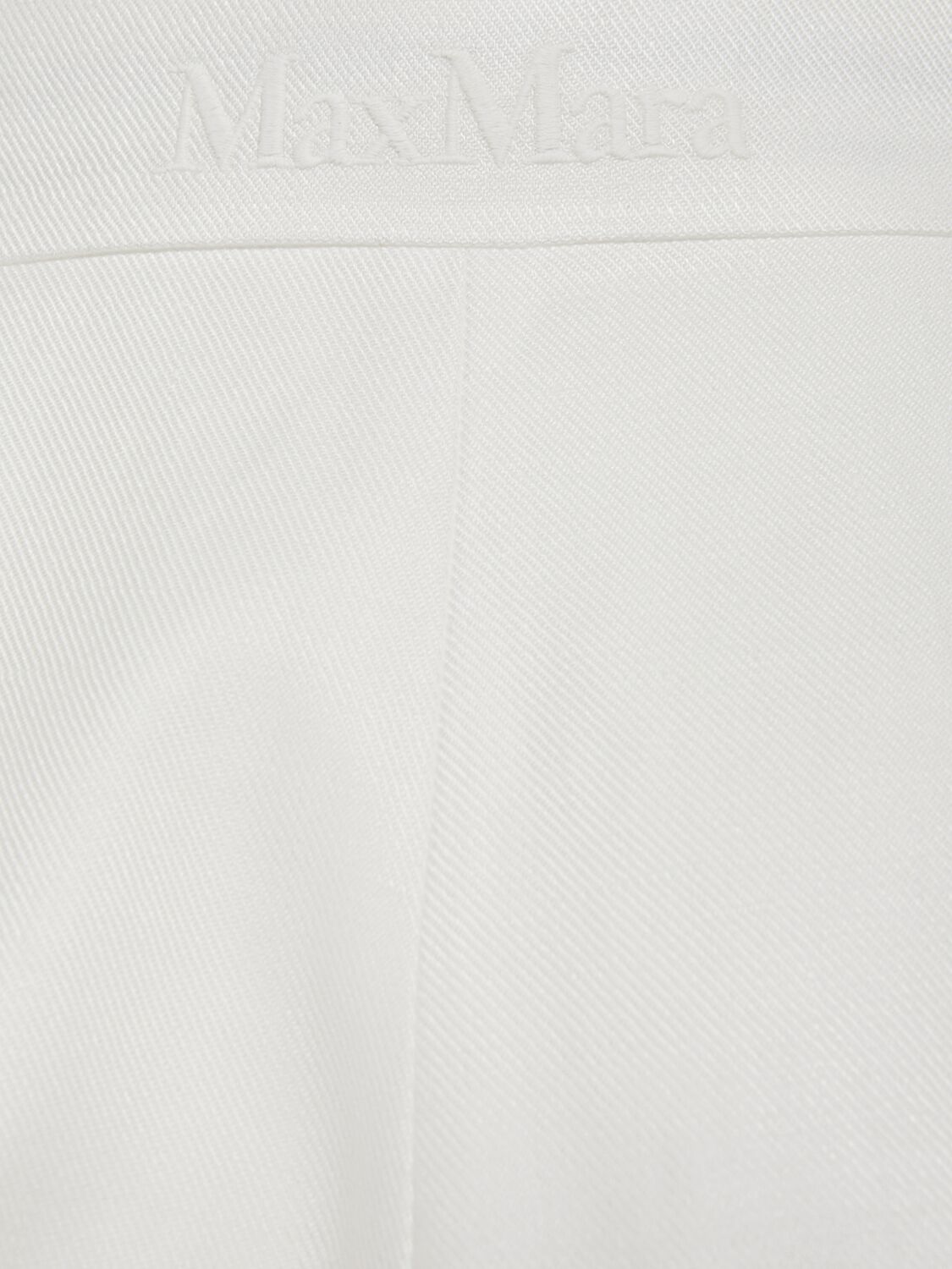 Max Mara Aversa High-rise Linen Wide-leg Pants In White