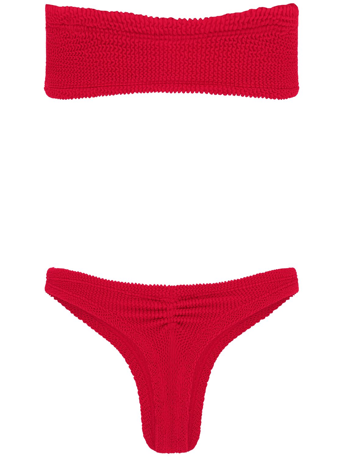 Hunza G Jean Bikini Top In Red