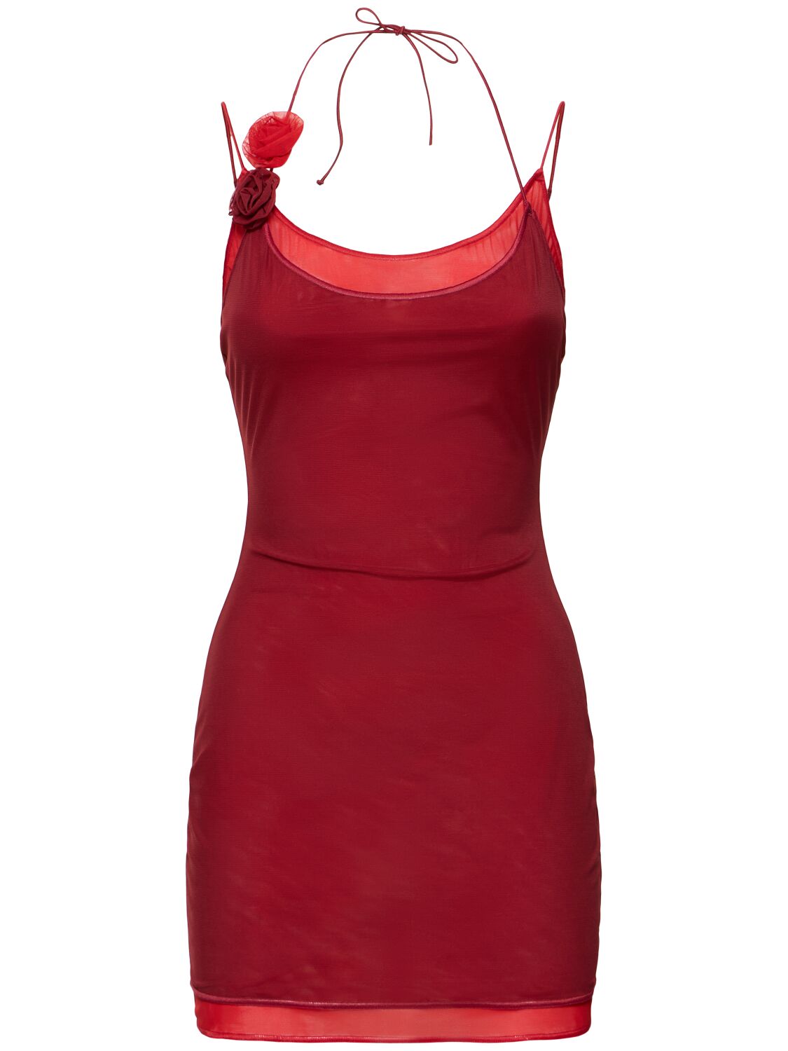 Rose Mesh Mini Dress