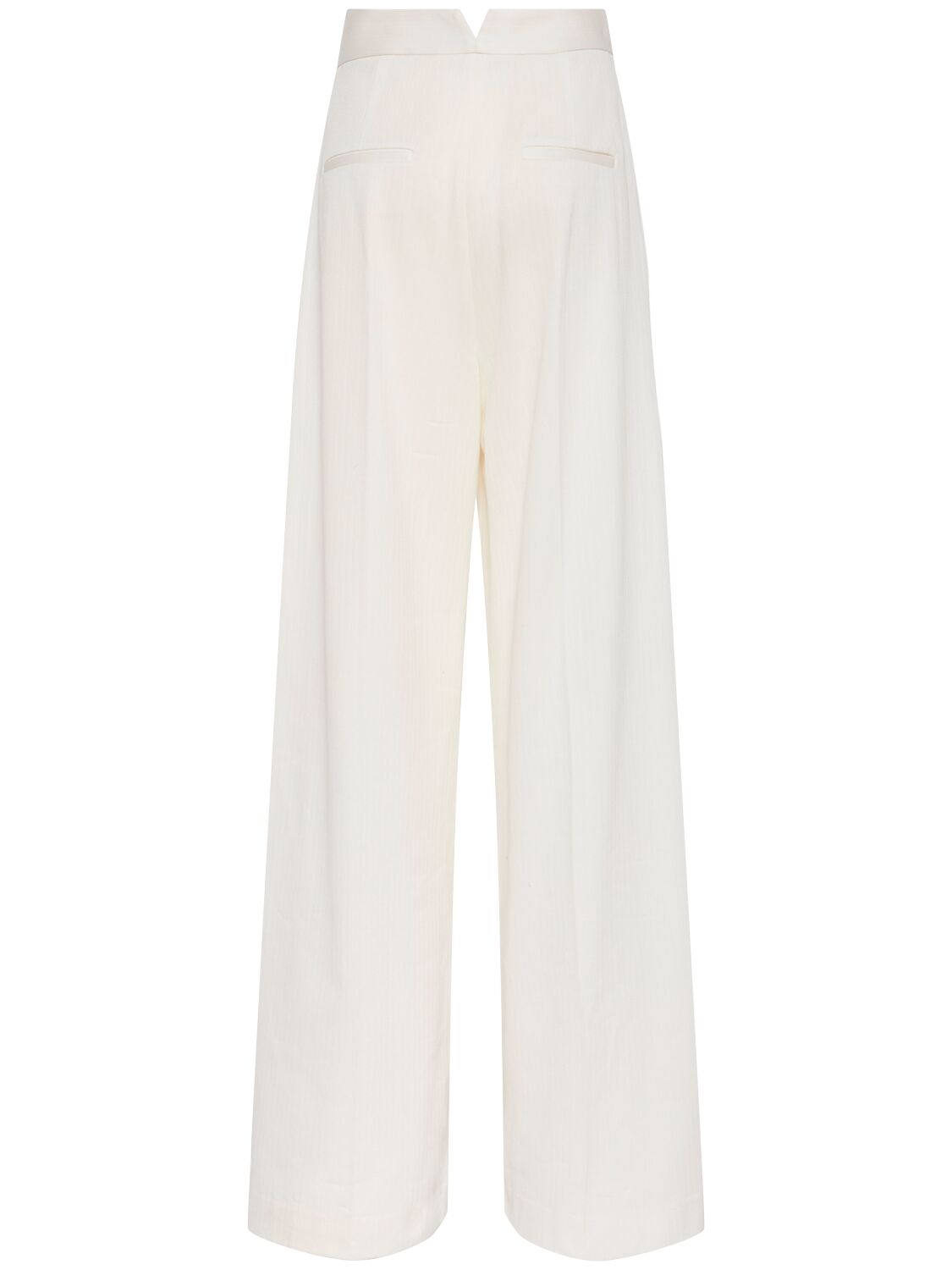 Max Mara Chenzia Jersey Jacquard Wide Leg Pants In White