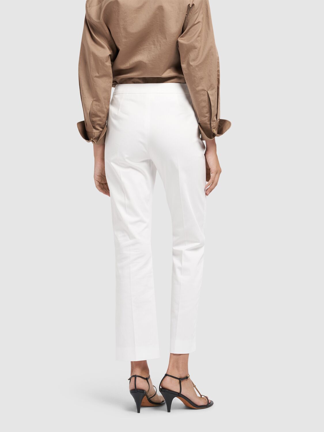 Max Mara Aversa High-rise Linen Wide-leg Pants In White