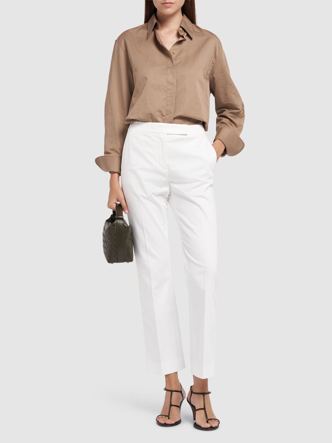 Max Mara Aversa High-rise Linen Wide-leg Pants In White