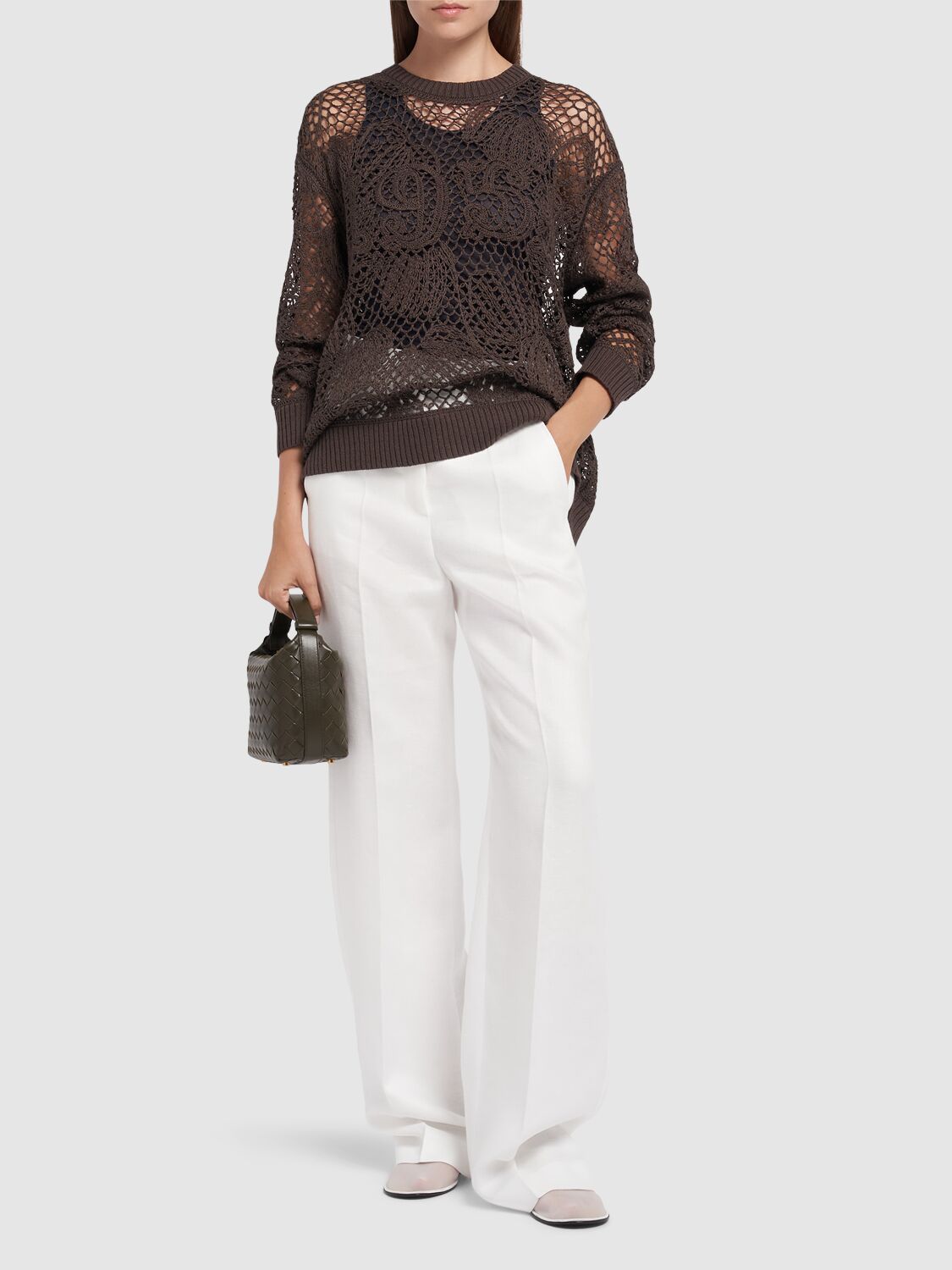 Max Mara Aversa High-rise Linen Wide-leg Pants In White