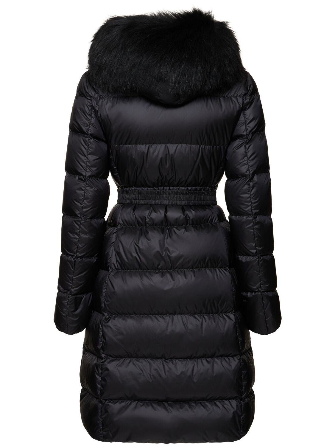 Moncler Boedic Belted Puffer Coat In Black